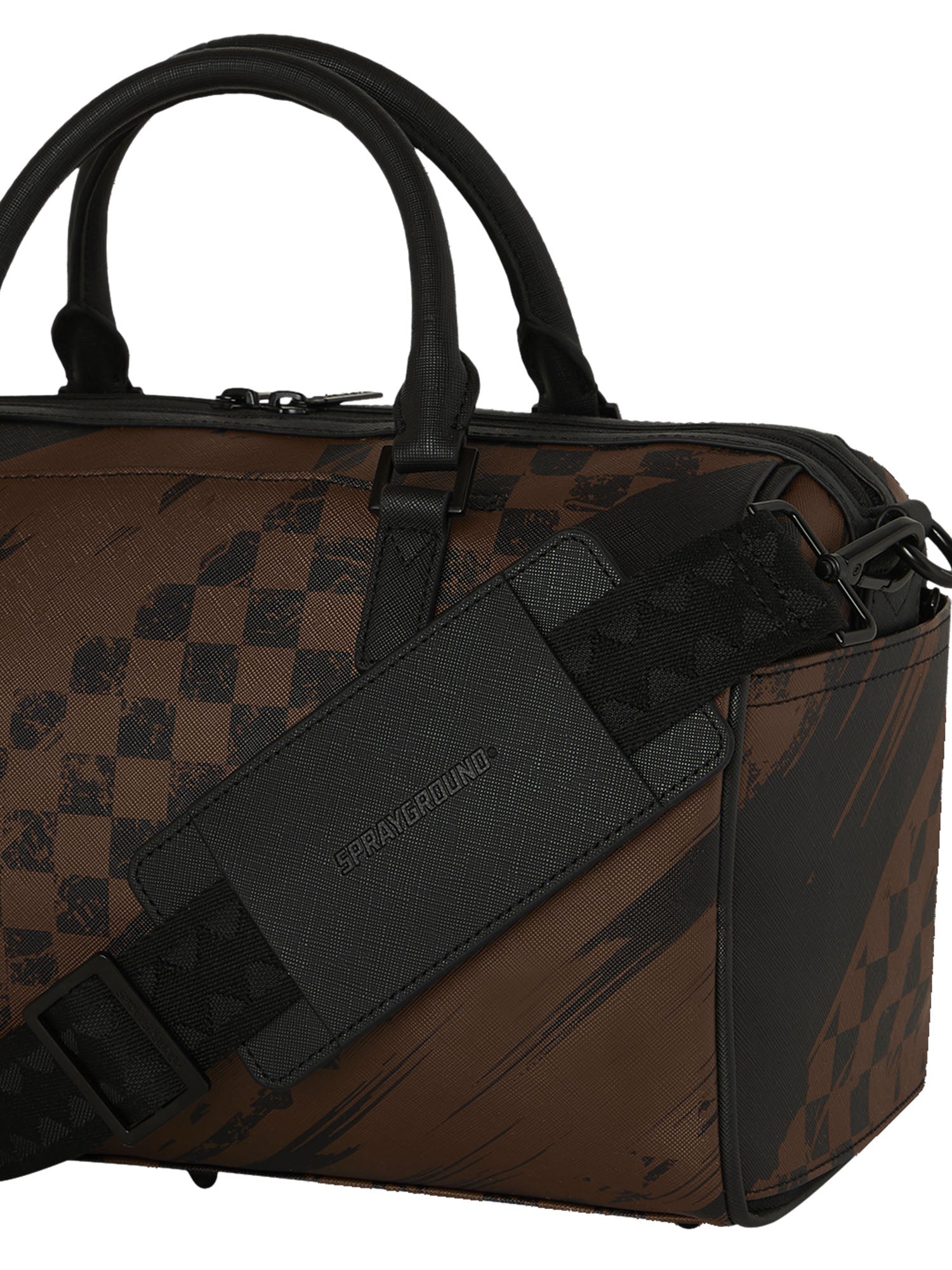 Sprayground Smeared Grunge Mini Duffle Marrone