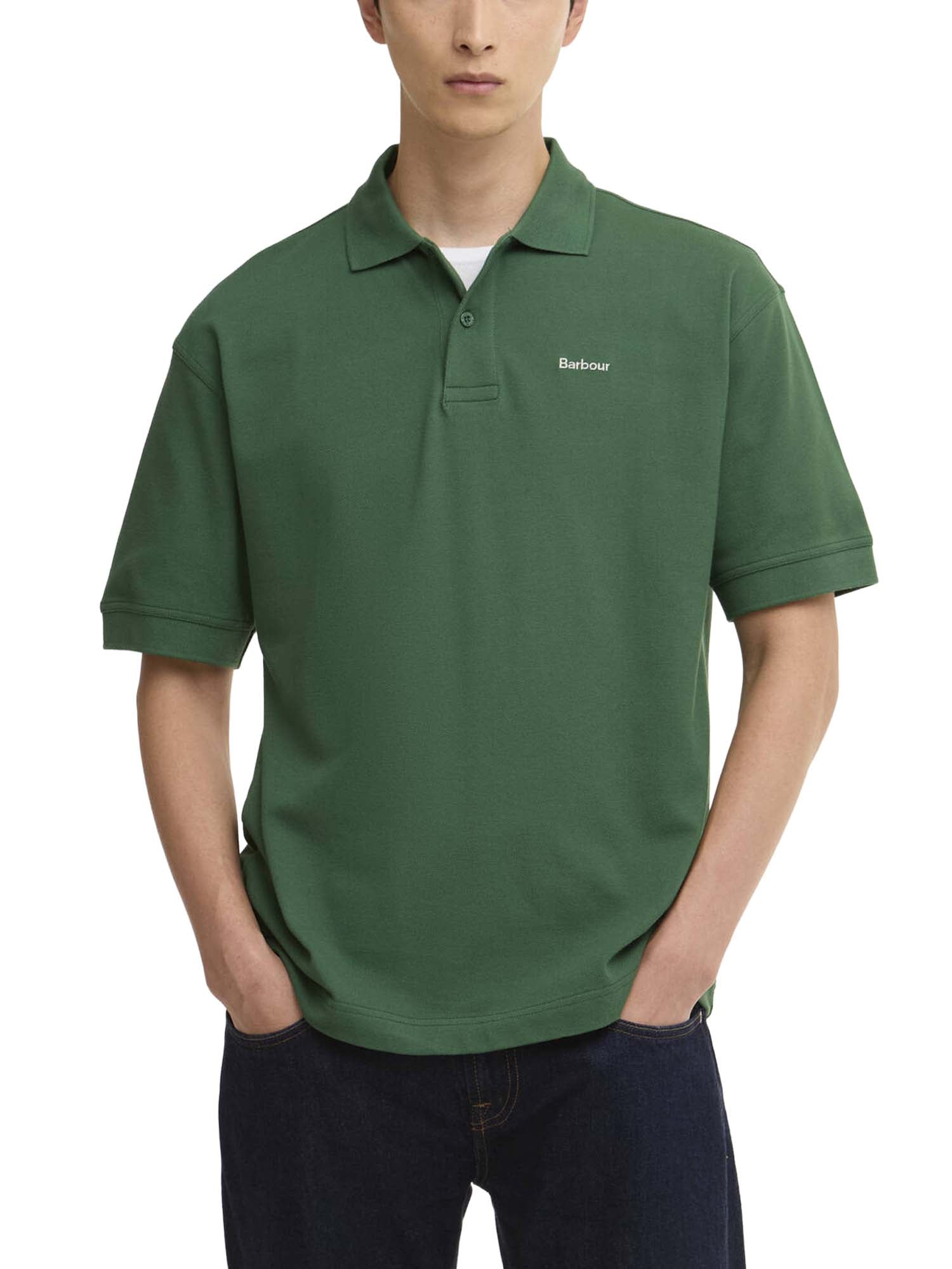 Barbour Hexham Oversized Polo Shirt Verde