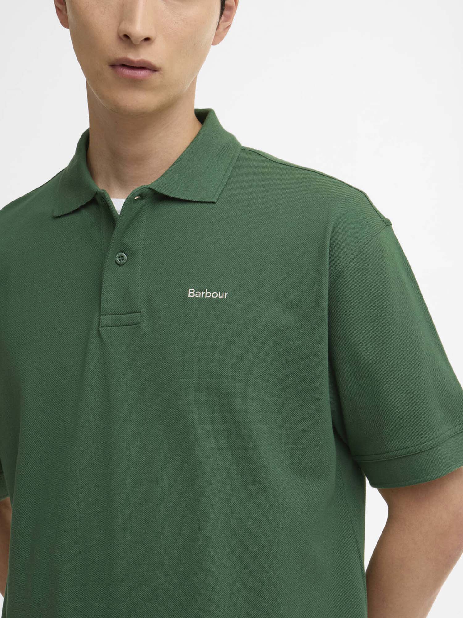 Barbour Hexham Oversized Polo Shirt Verde