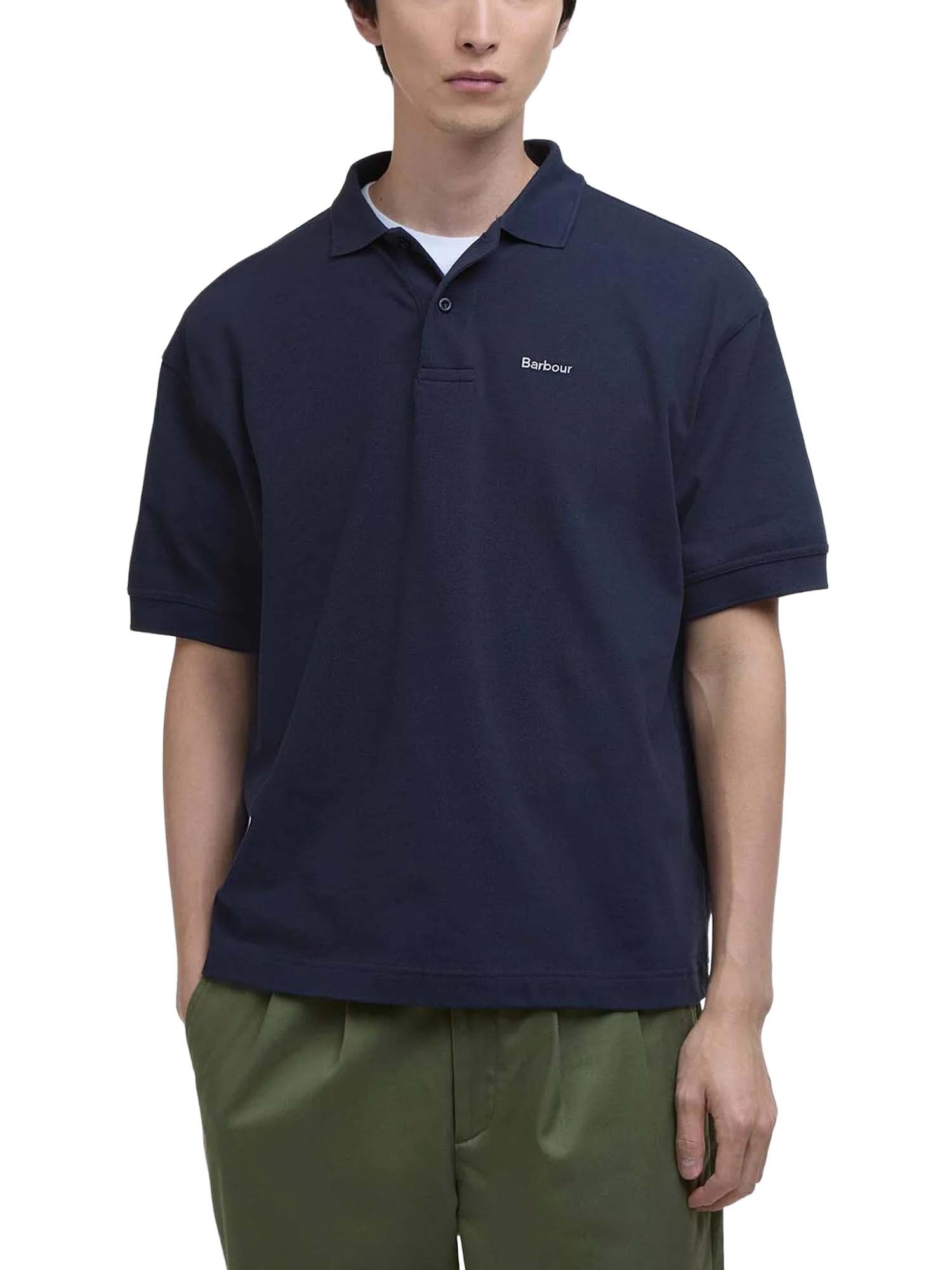 Barbour Hexham Oversized Polo Shirt Blu