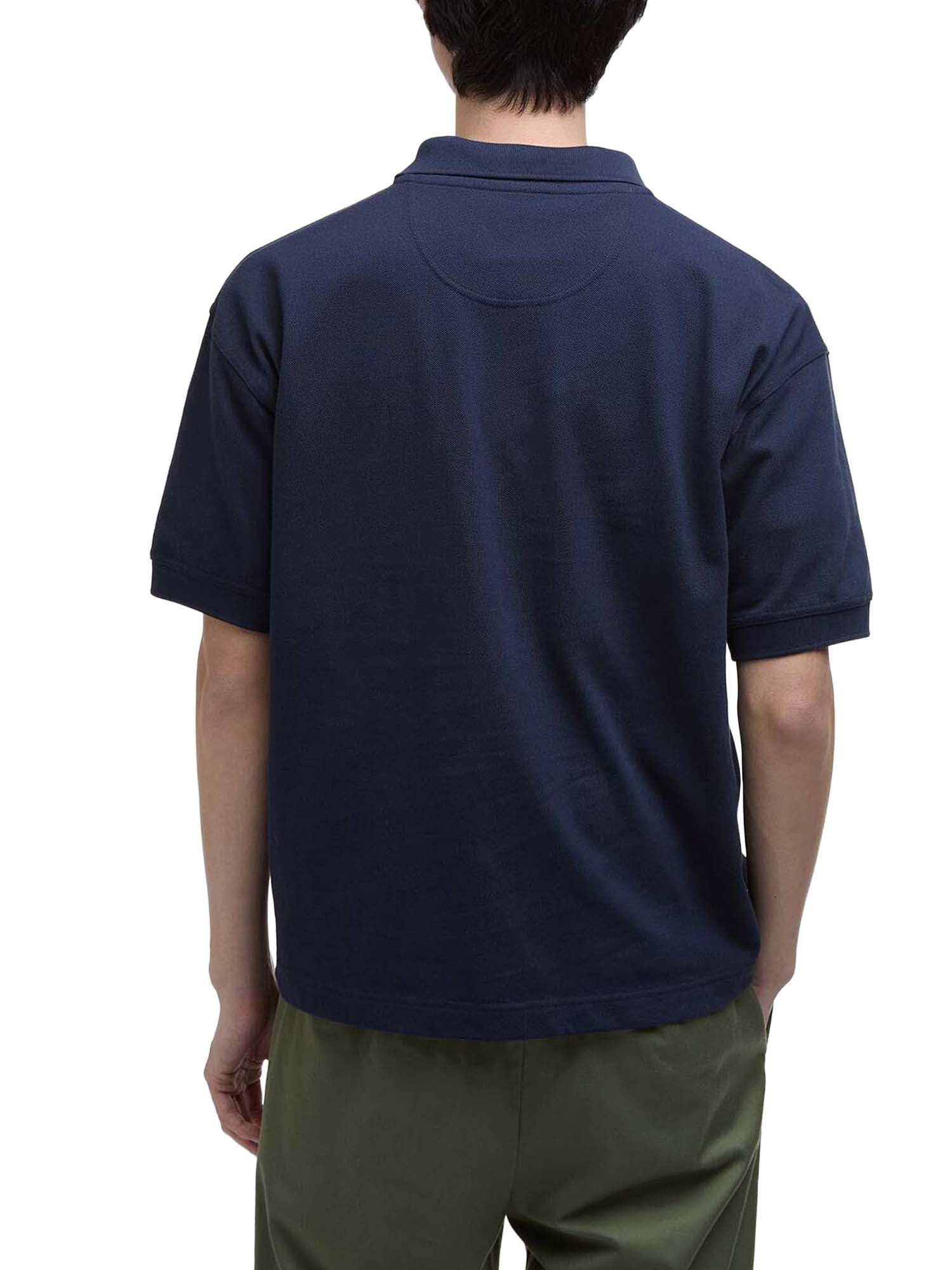 Barbour Hexham Oversized Polo Shirt Blu