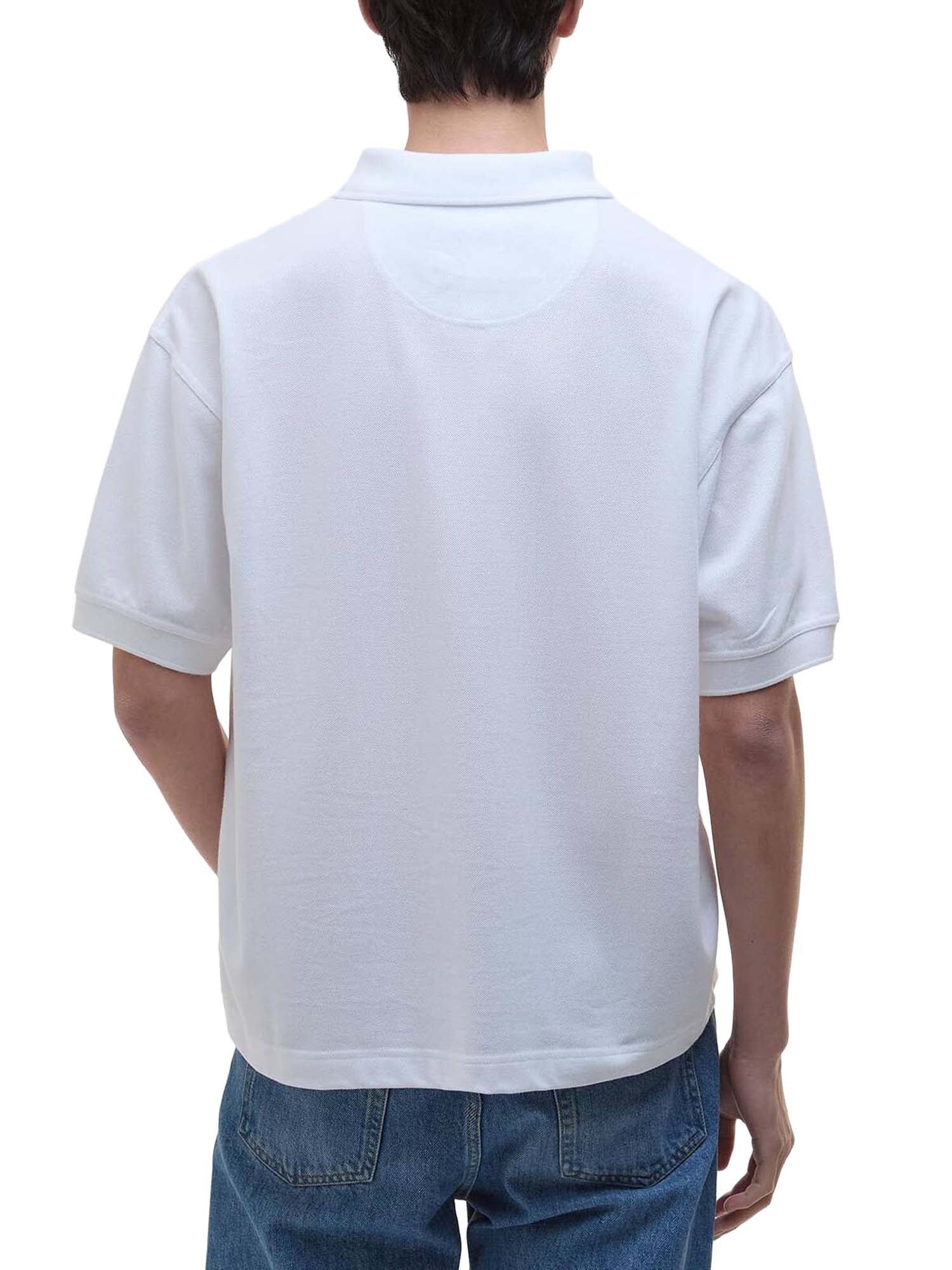 Barbour Hexham Oversized Polo Shirt Bianco