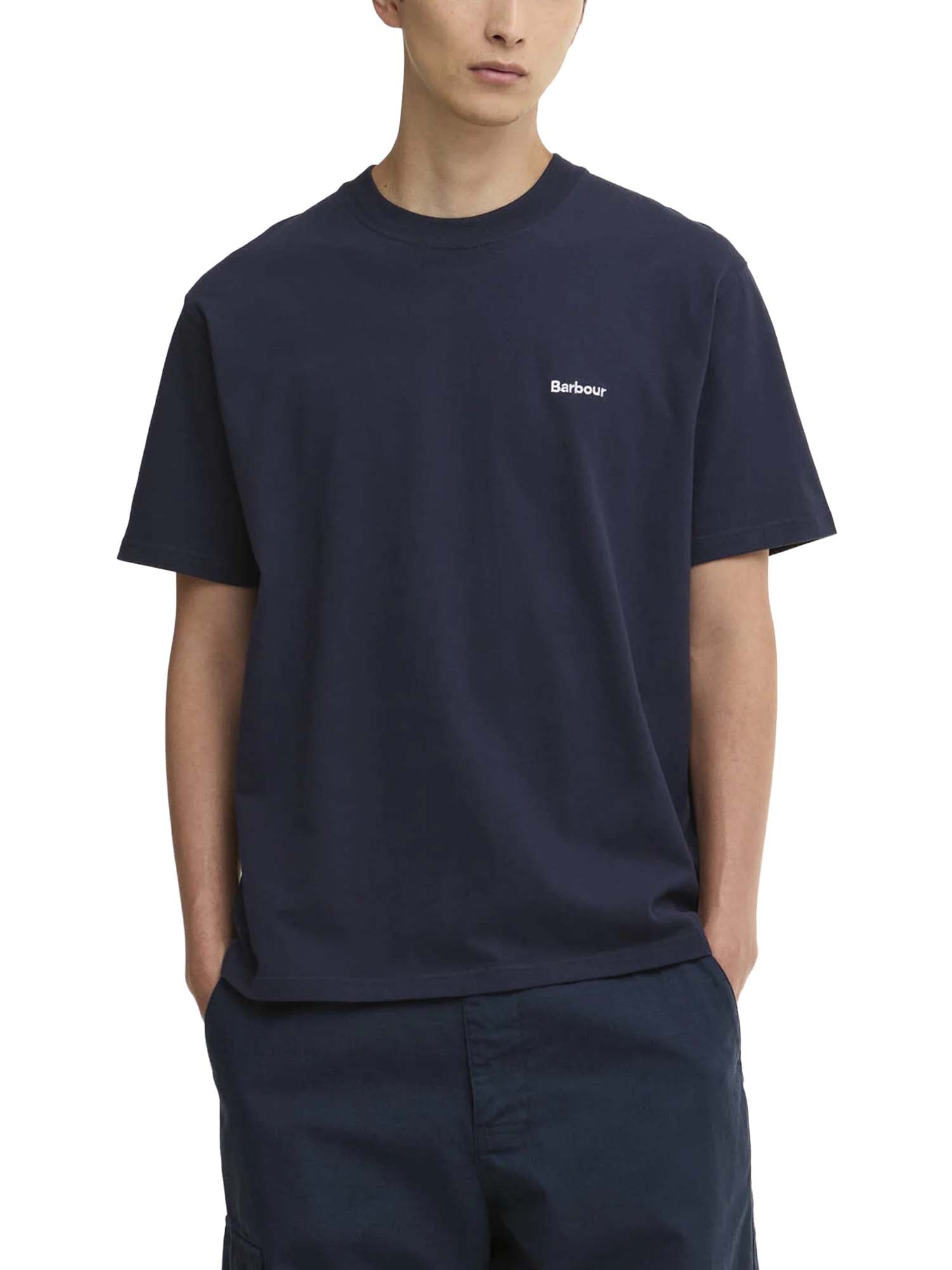 Barbour T-shirt oversize con logo Dalton Blu