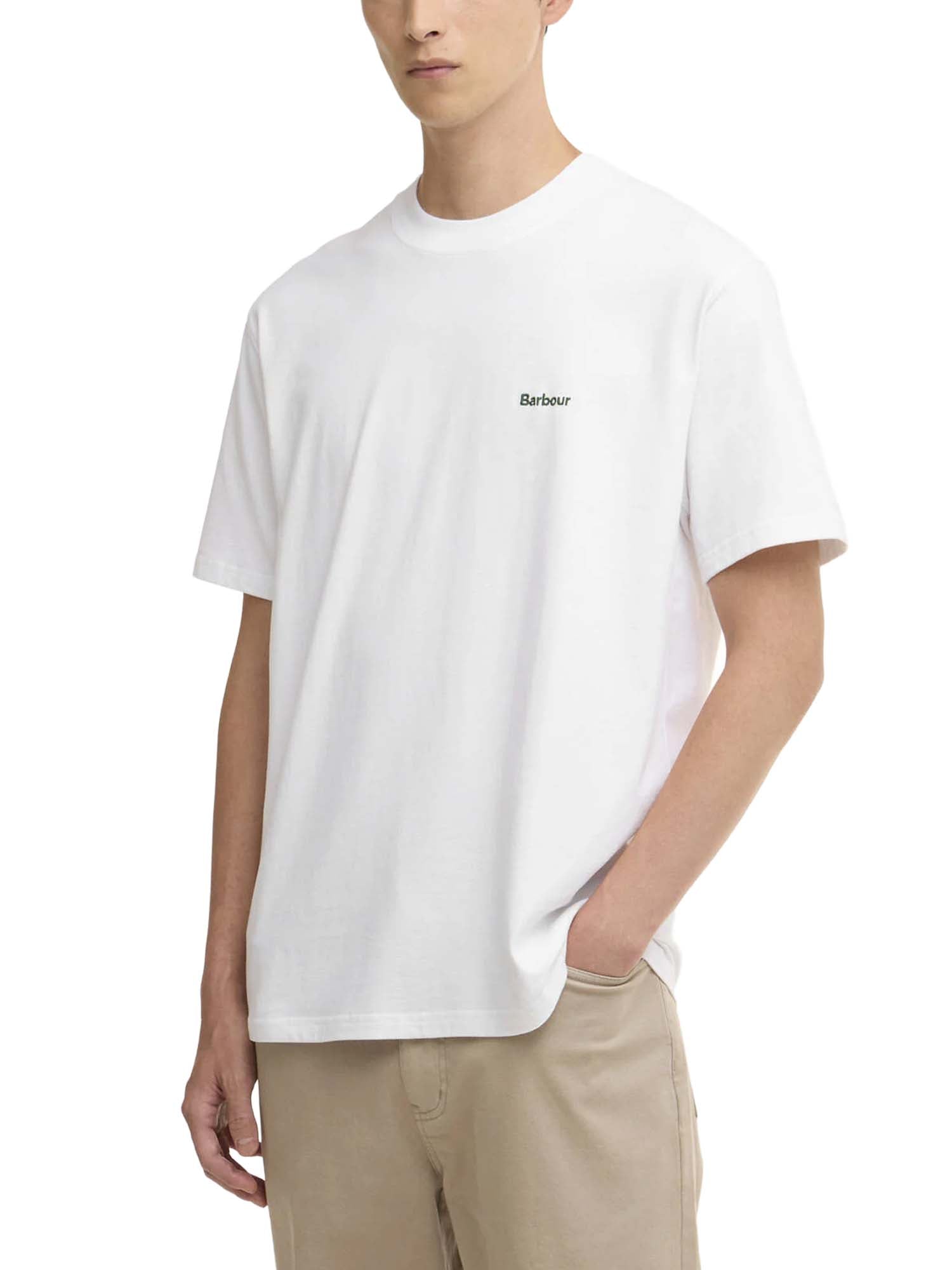 Barbour T-shirt oversize con logo Dalton Bianco