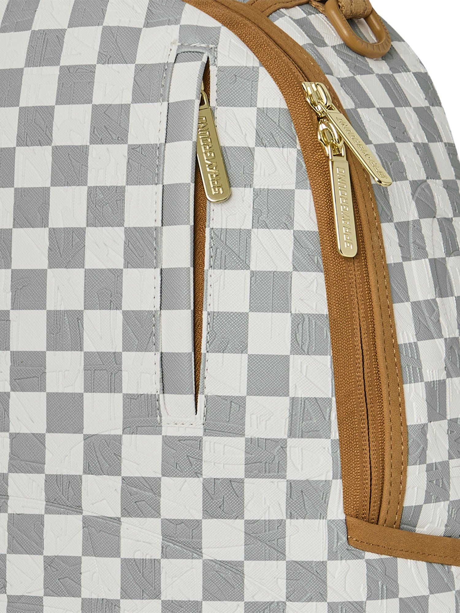 Sprayground Graff Embossed Cream Check Dlxsv Backpack Bianco
