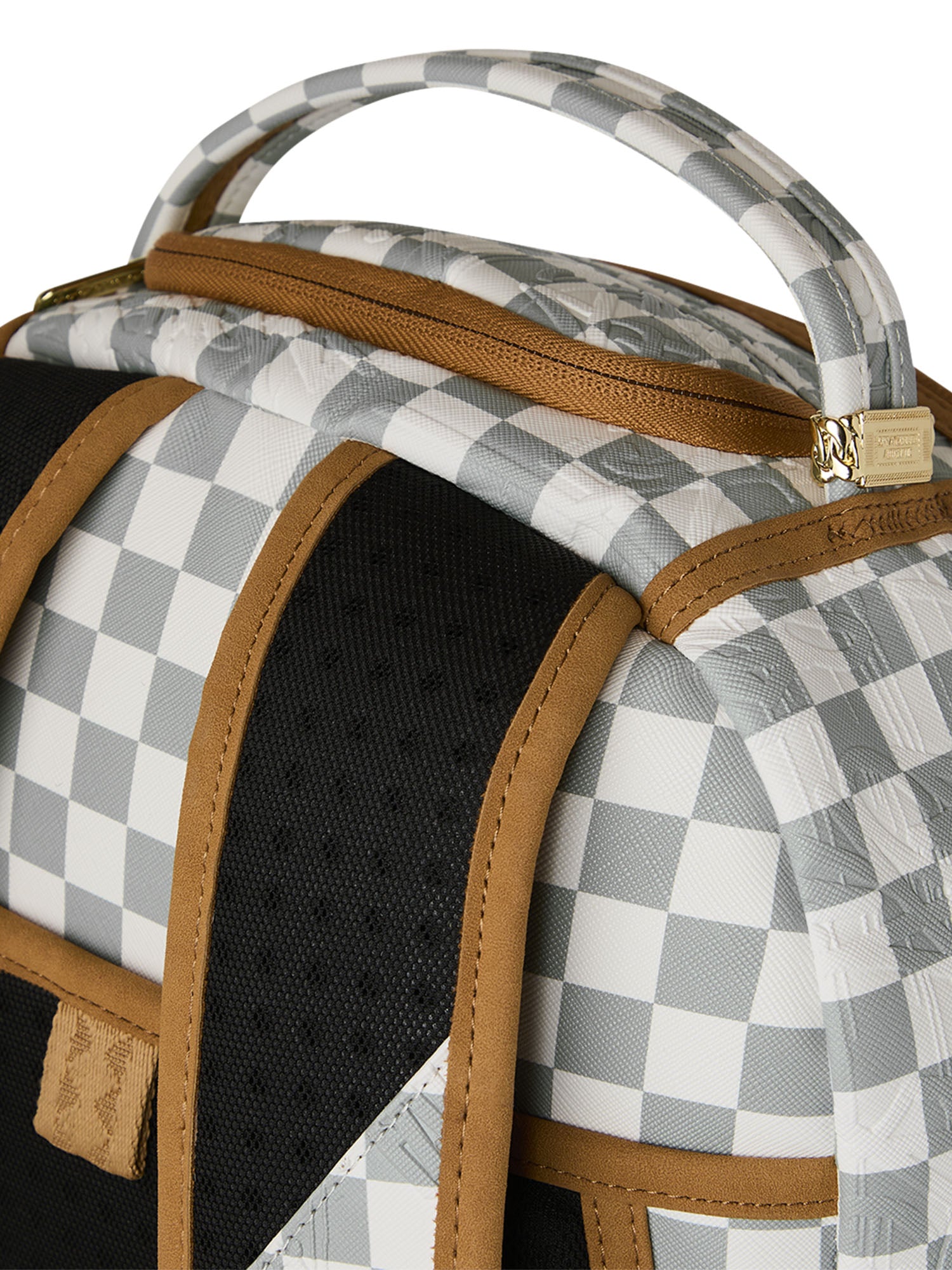 Sprayground Graff Embossed Cream Check Dlxsv Backpack Bianco