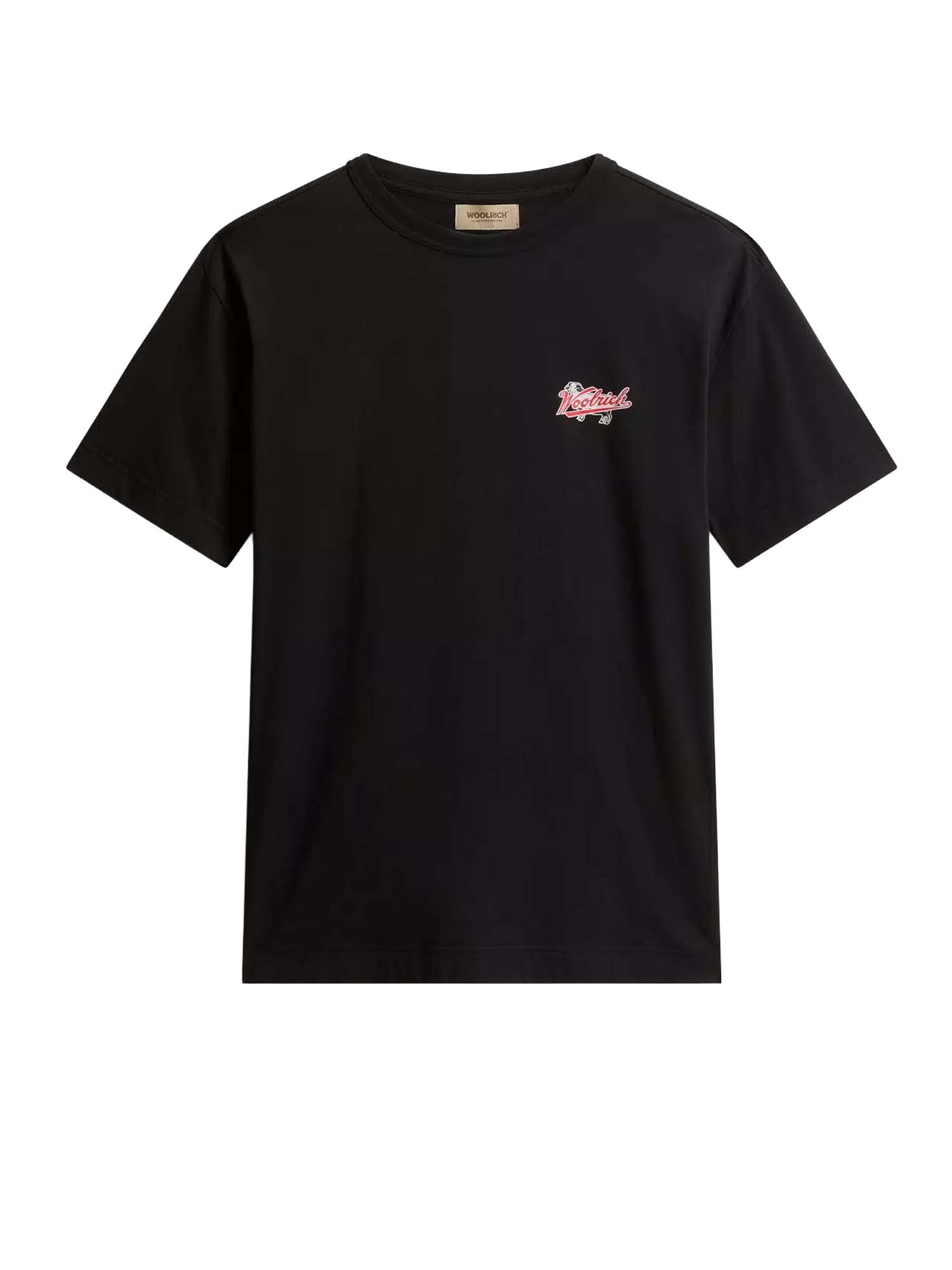 Woolrich T-shirt in puro cotone con logo Nero