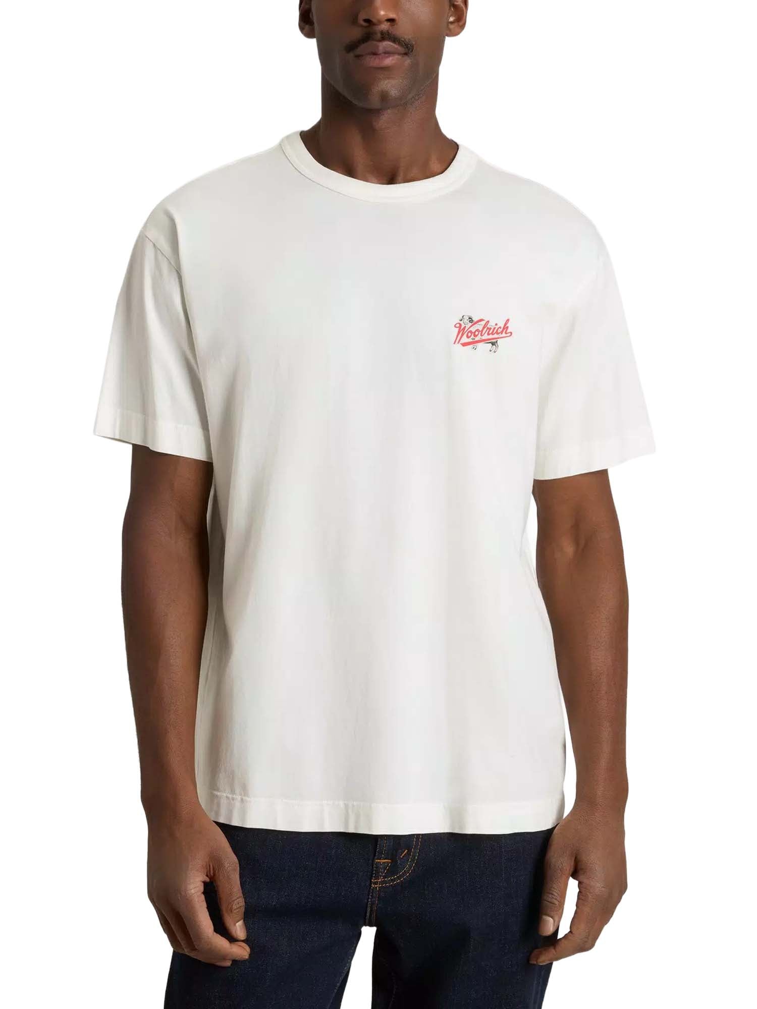 Woolrich T-shirt in puro cotone con logo Bianco