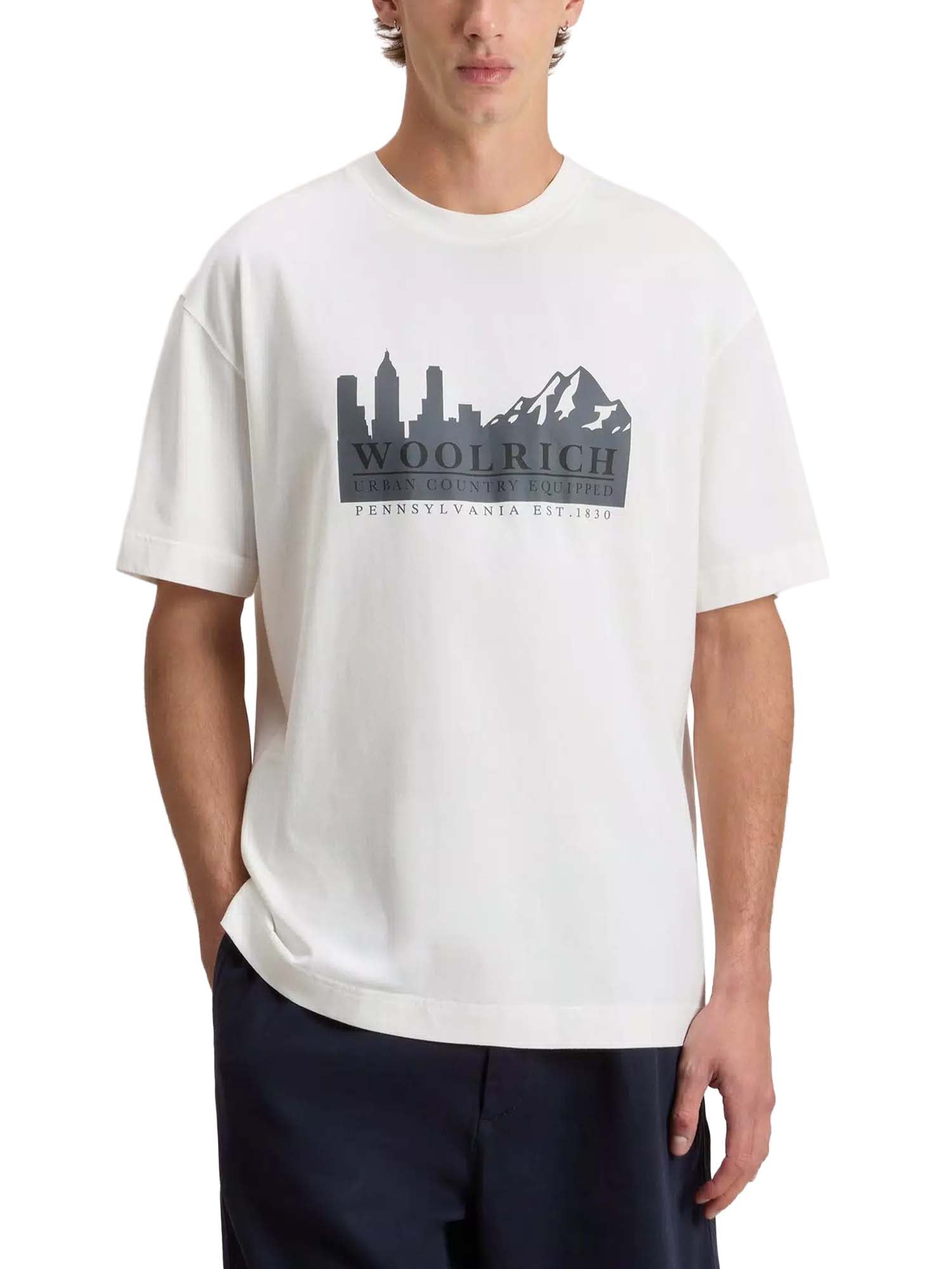 Woolrich T-shirt in puro cotone con logo Bianco