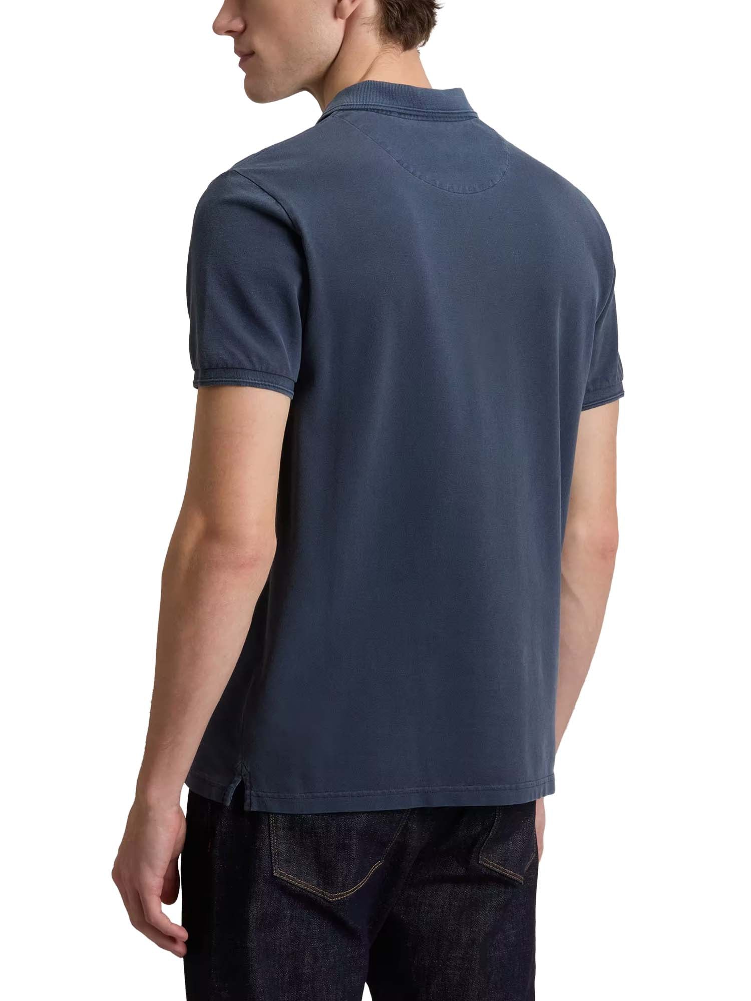 Woolrich Polo Mackinack in piqué di cotone elasticizzato tinta in capo Blu