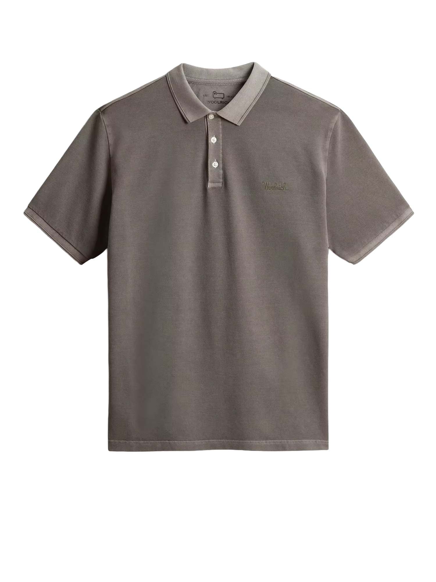 Woolrich Polo Mackinack in piqué di cotone elasticizzato tinta in capo Verde