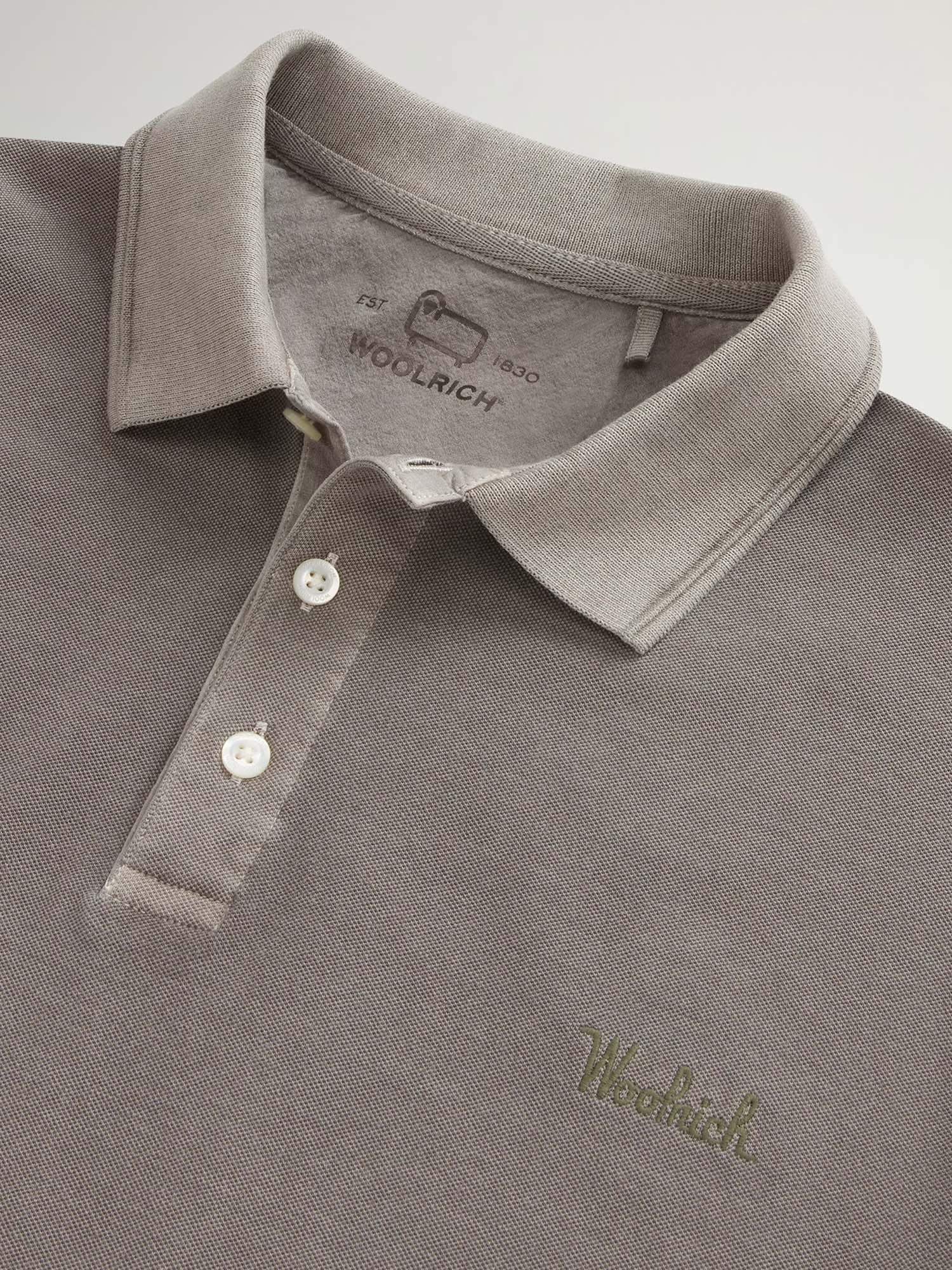 Woolrich Polo Mackinack in piqué di cotone elasticizzato tinta in capo Verde