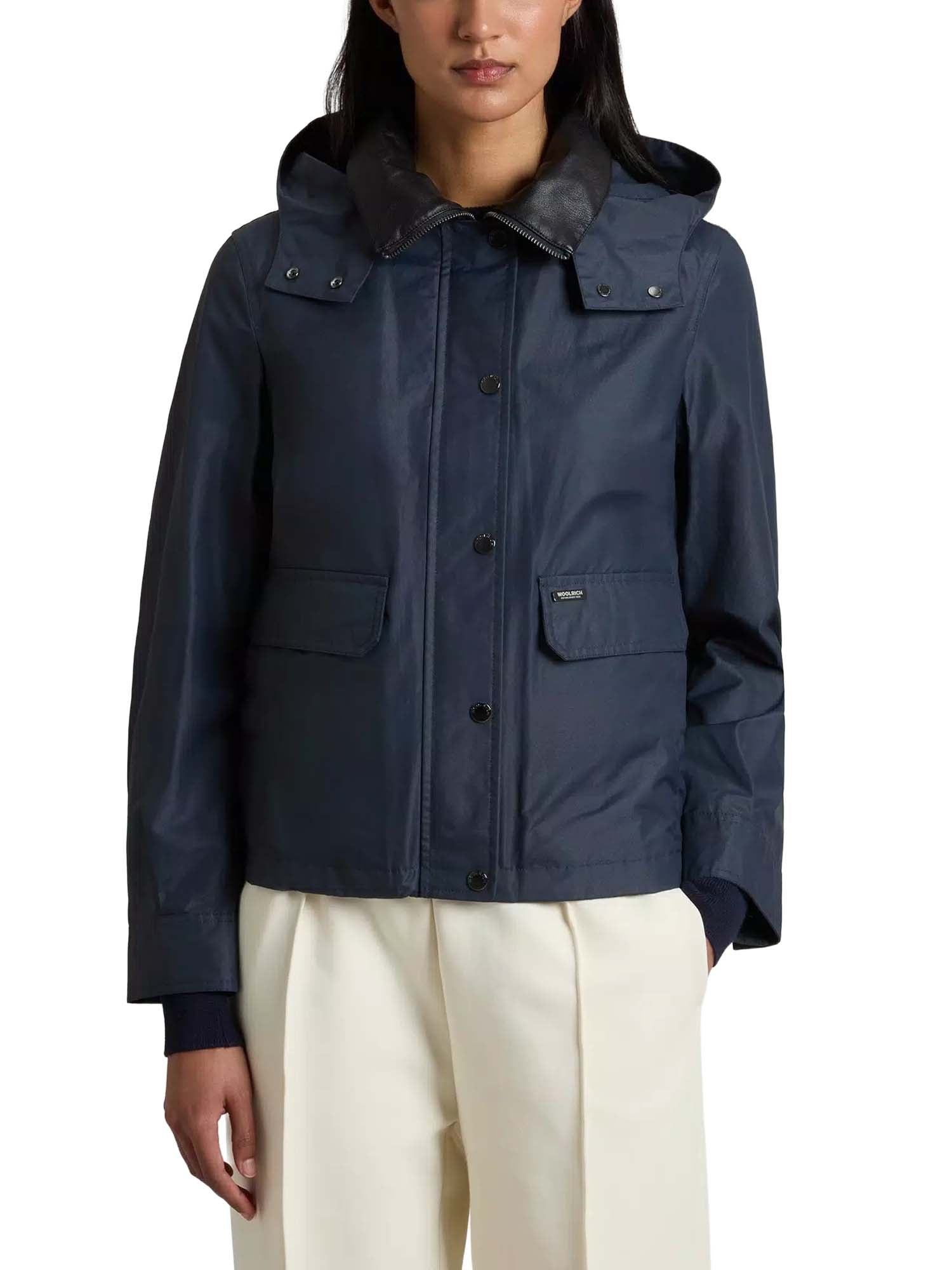 Woolrich Giacca Dundee in cotone cerato Superwax da donna Blu