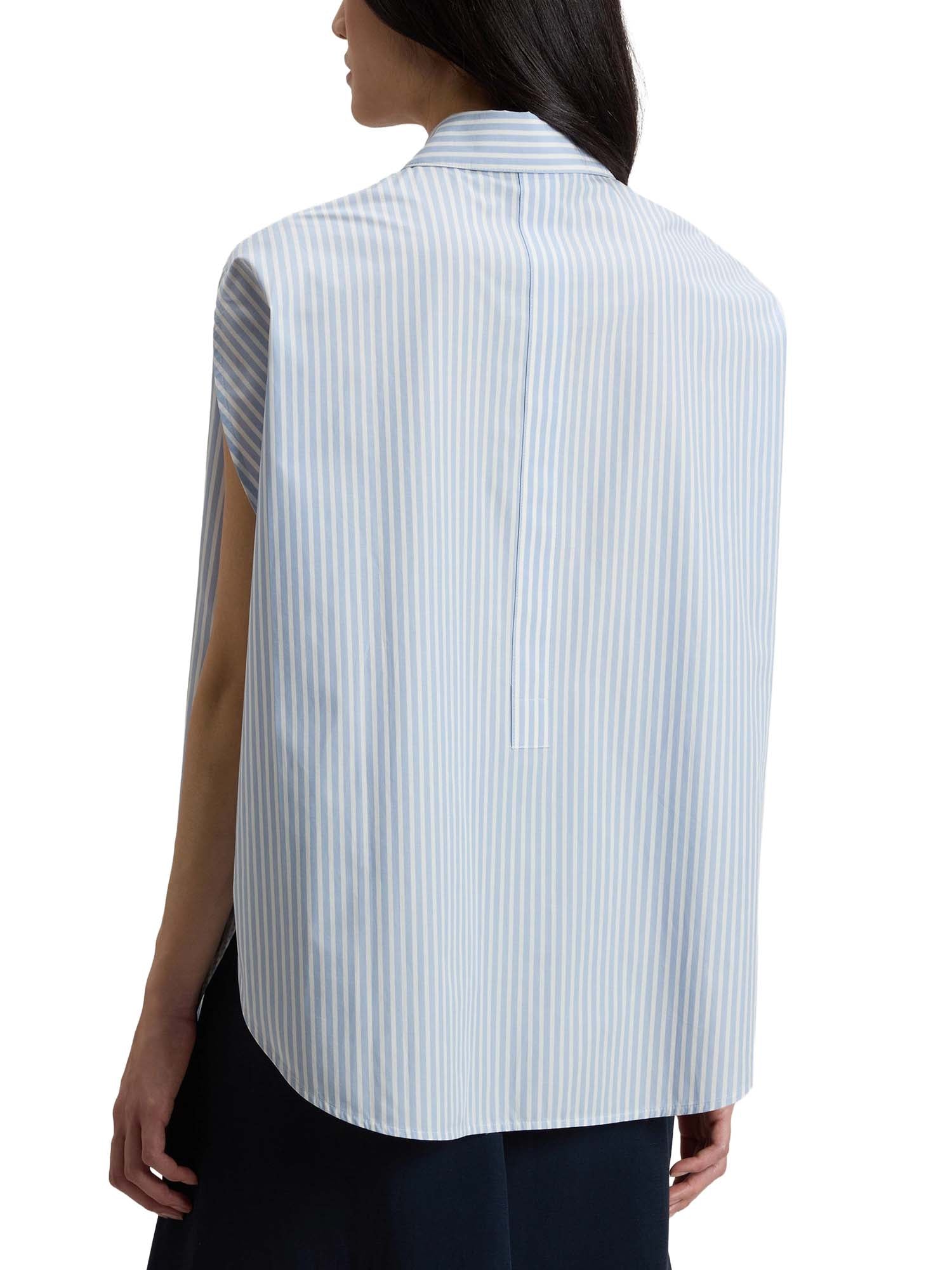 Woolrich Blusa in popeline di puro cotone a righe Azzurro