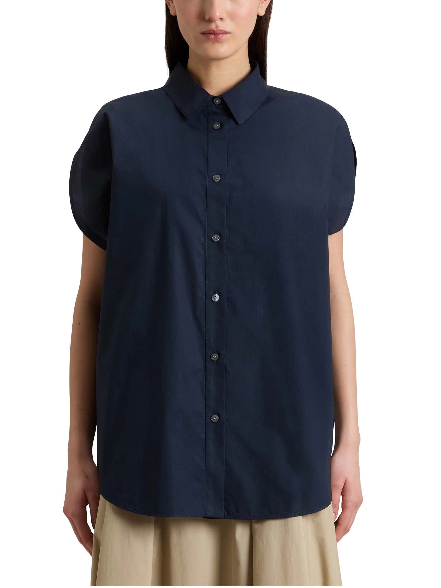Woolrich Blusa in popeline di puro cotone Blu