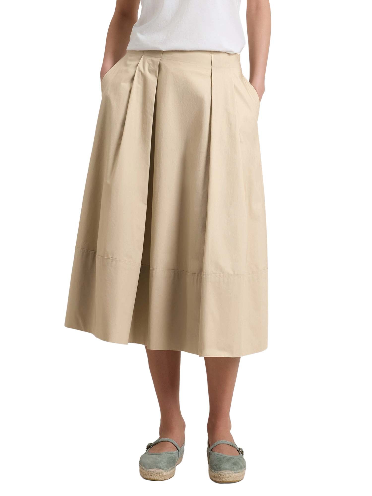 Woolrich Gonna in popeline di puro cotone Beige