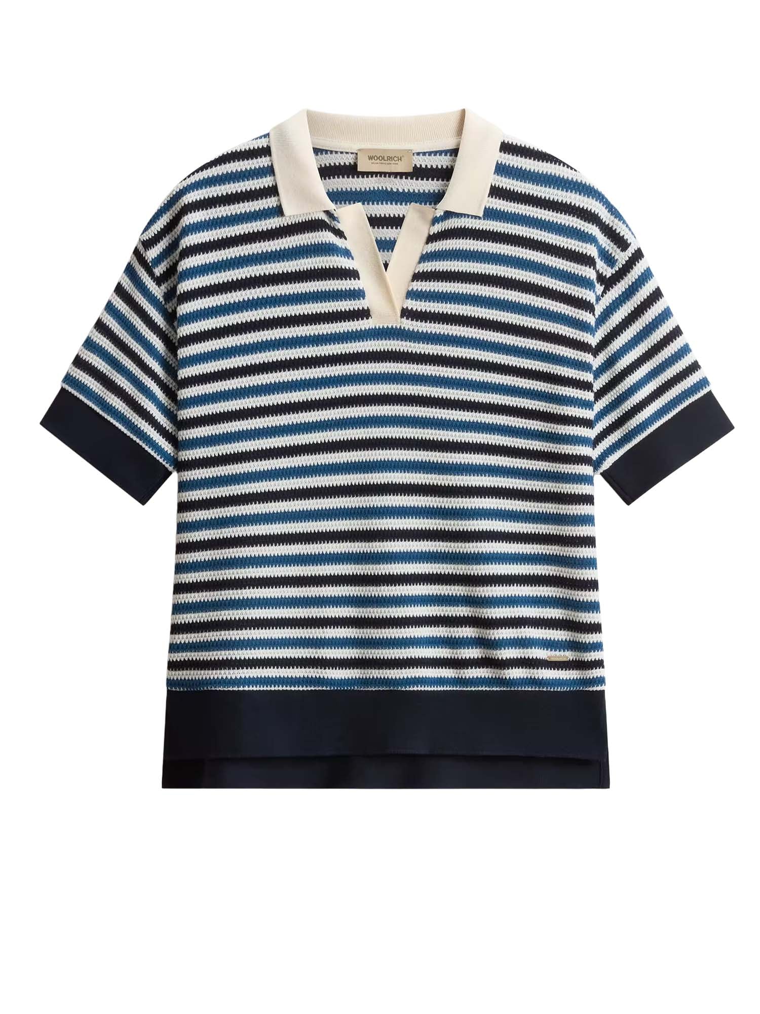 Woolrich Polo in misto cotone a righe Blu