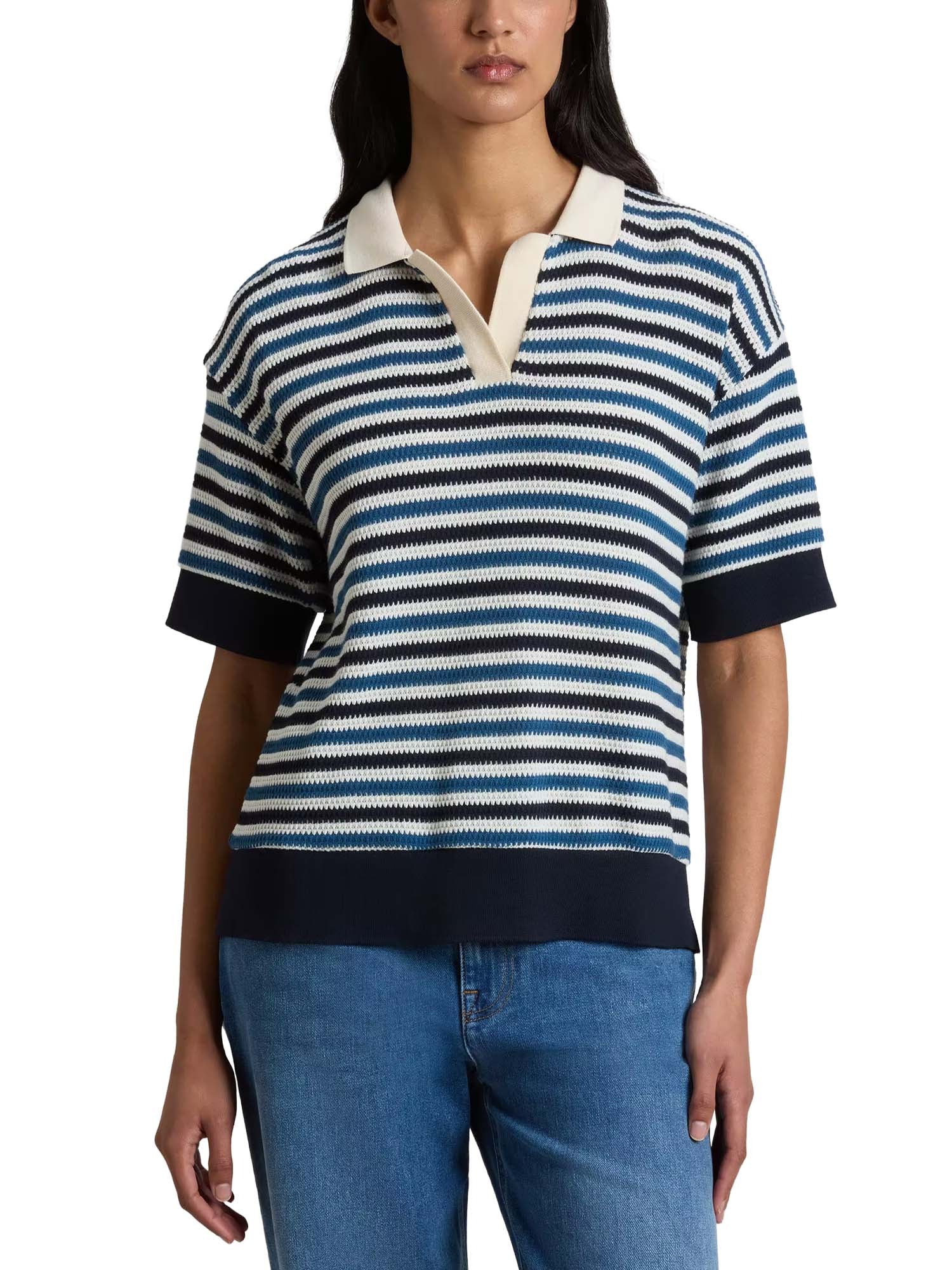 Woolrich Polo in misto cotone a righe Blu