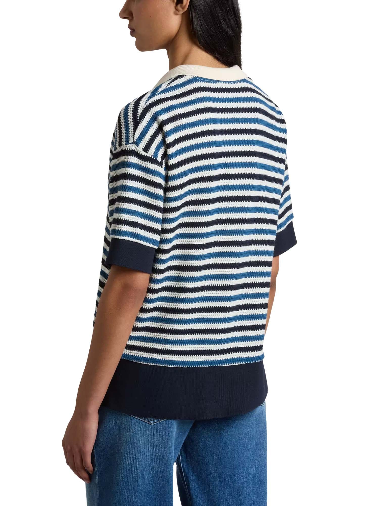 Woolrich Polo in misto cotone a righe Blu
