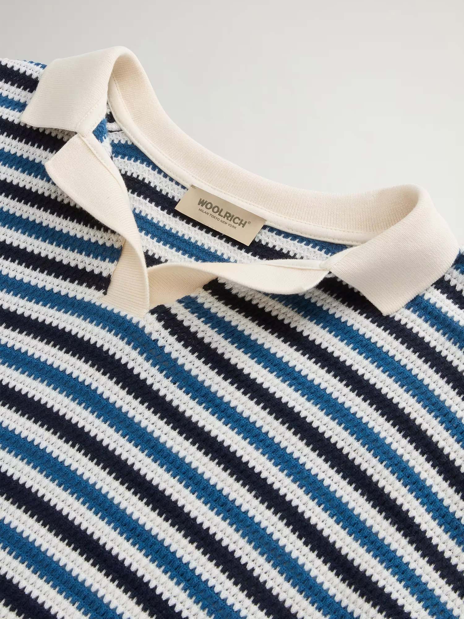 Woolrich Polo in misto cotone a righe Blu