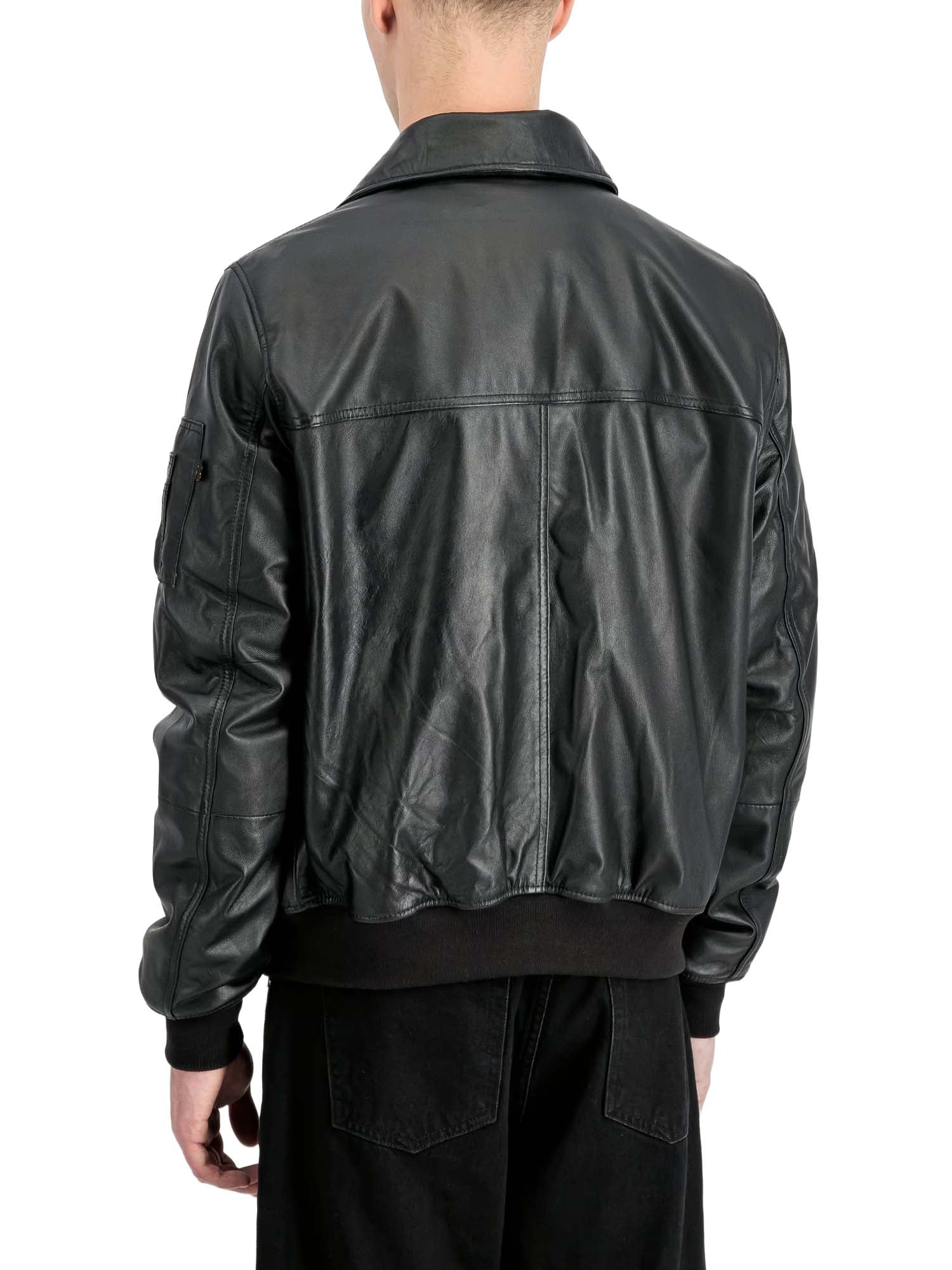 Alpha Industries Giubbotto bomber in pelle CWU-45/P Nero
