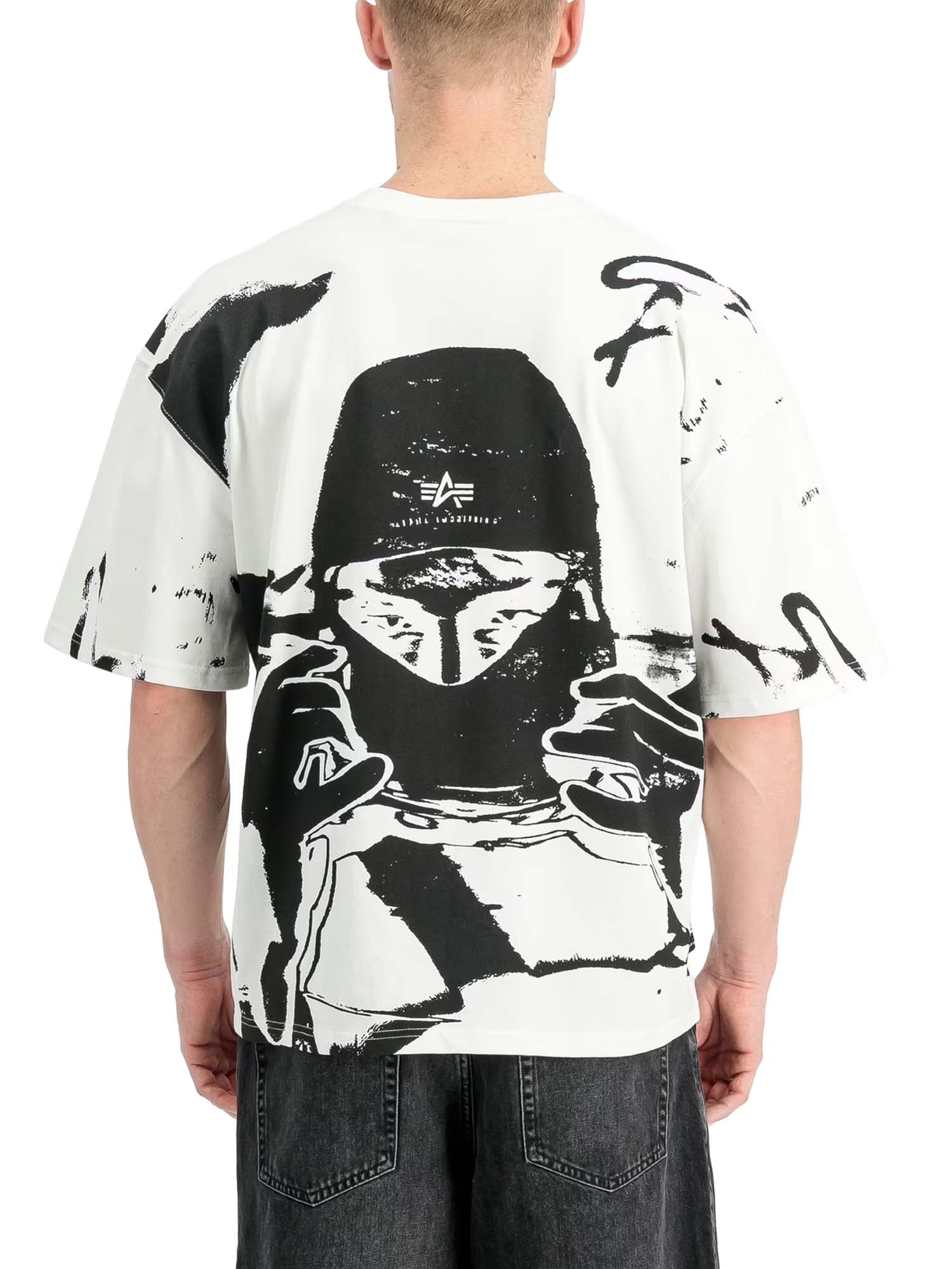Alpha Industries T-Shirt Backprint Balaclava Unisex Bianco