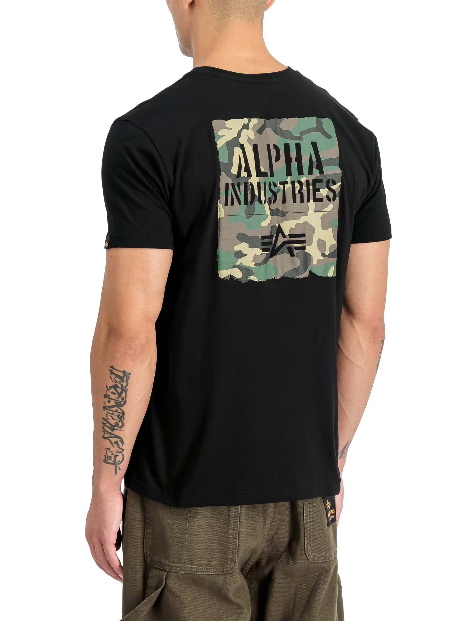 Alpha Industries T-Shirt Camo Print Nero