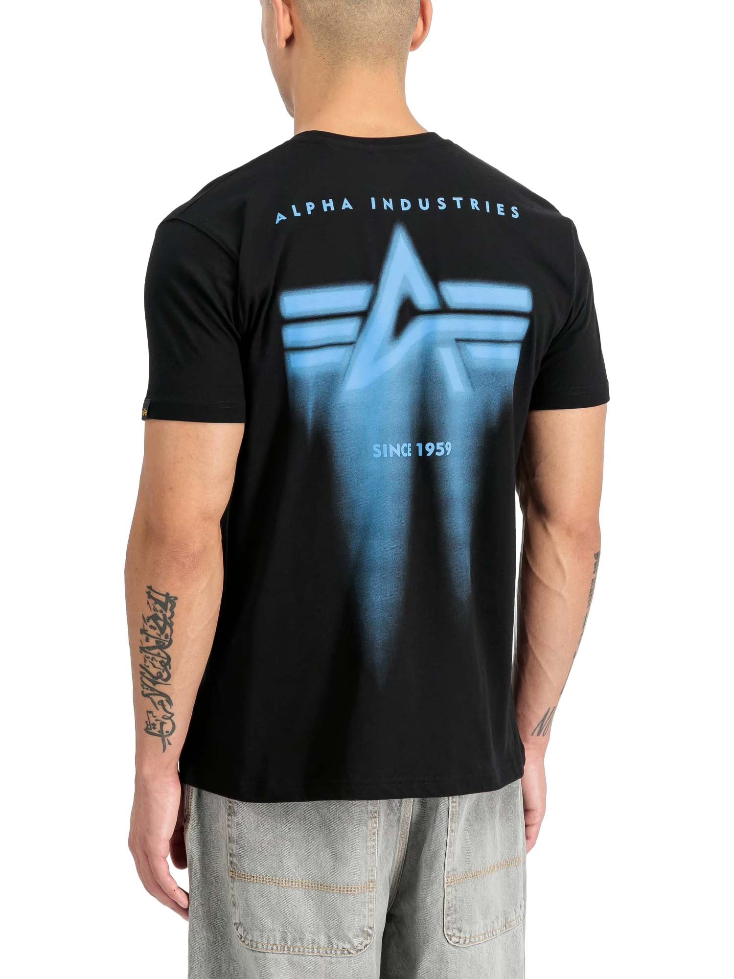 Alpha Industries T-Shirt Spray Print Nero