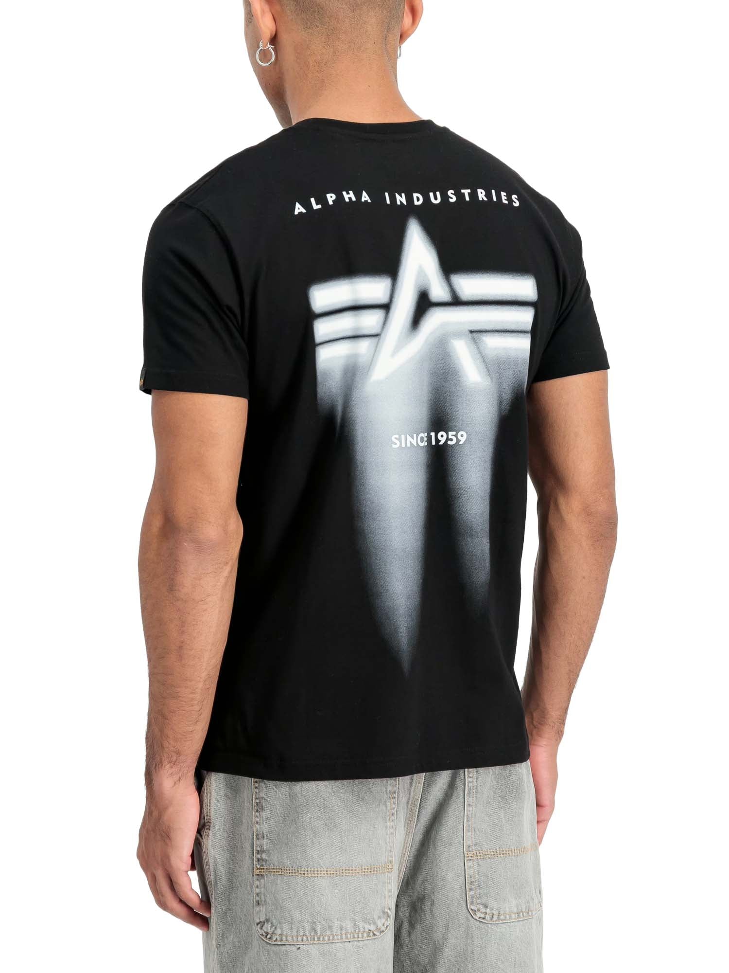 Alpha Industries T-Shirt Spray Print Nero