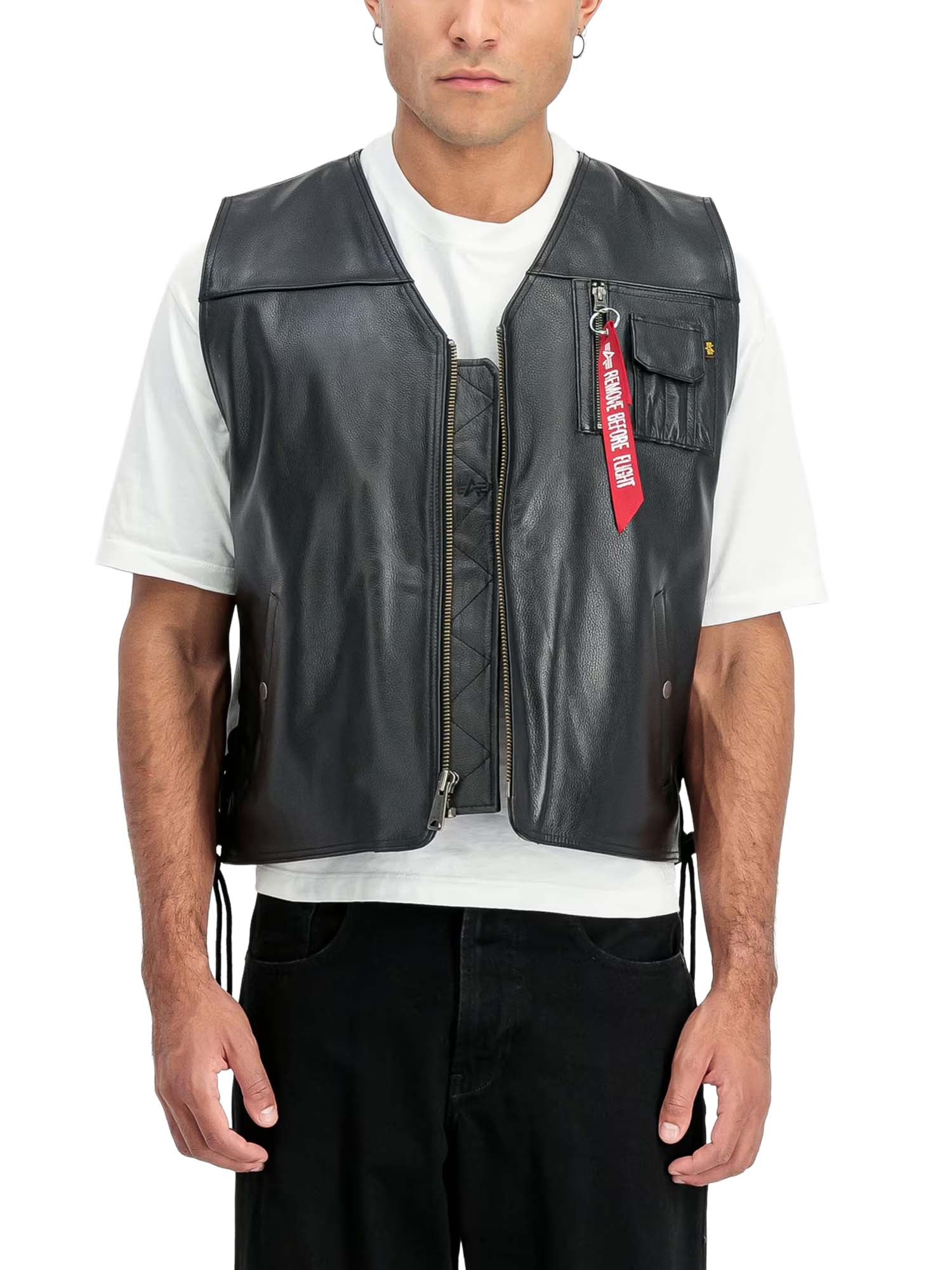 Alpha Industries Vest X-Force Leather Nero