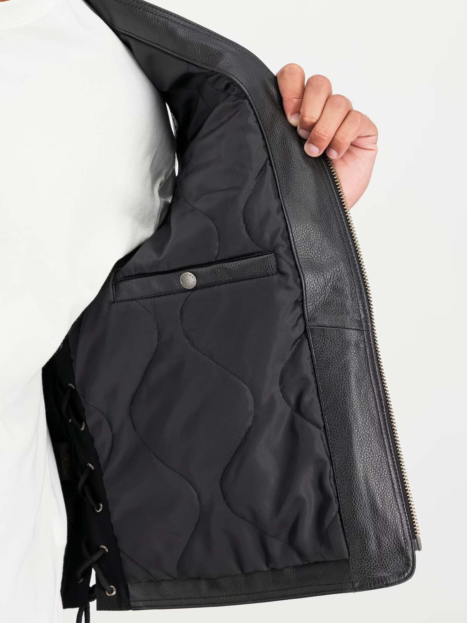 Alpha Industries Vest X-Force Leather Nero