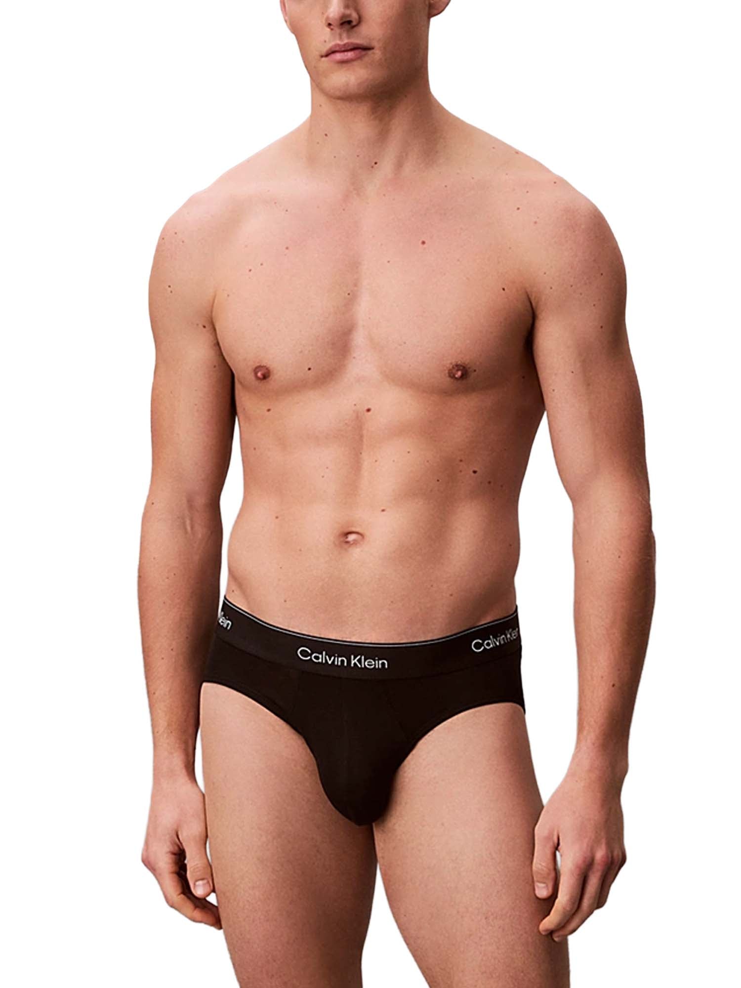 Calvin Klein Slip con vestibilità a livello dei fianchi in confezione da 3 - Icon Cotton Stretch Nero