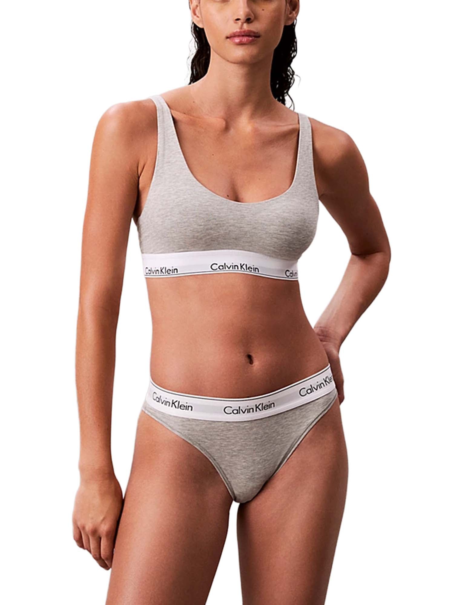 Calvin Klein Brassière leggermente foderata - Icon Cotton Modal Grigio