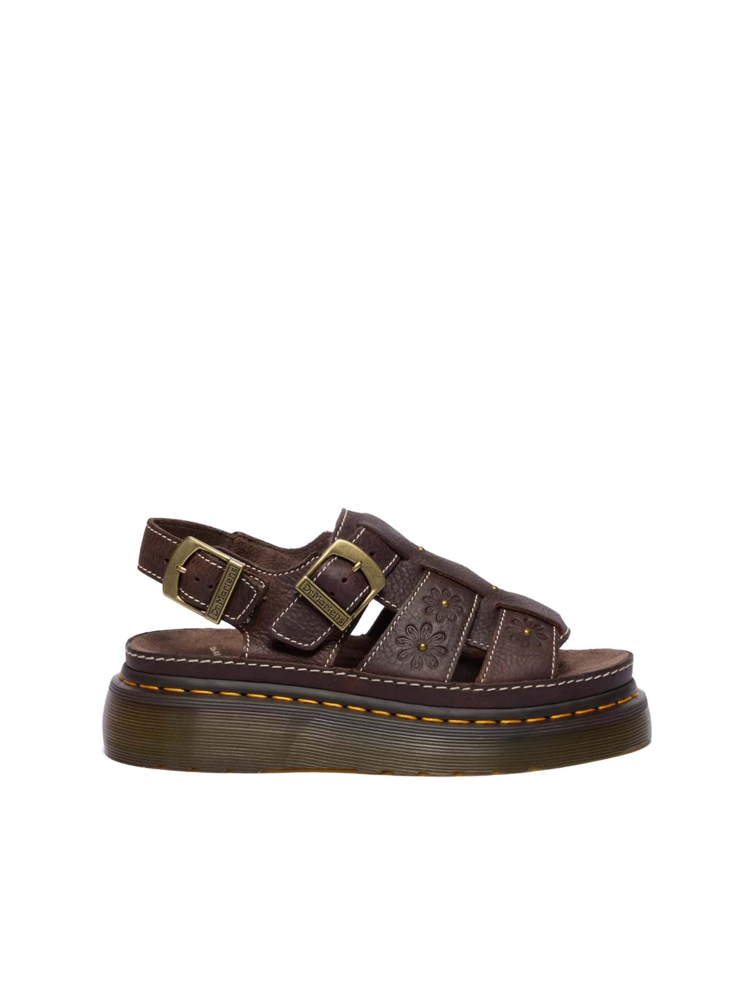 Dr. Martens Sandali aperti Wrenlie con fiori Marrone