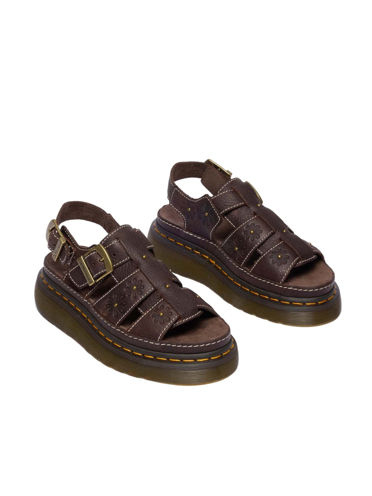 Dr. Martens Sandali aperti Wrenlie con fiori Marrone