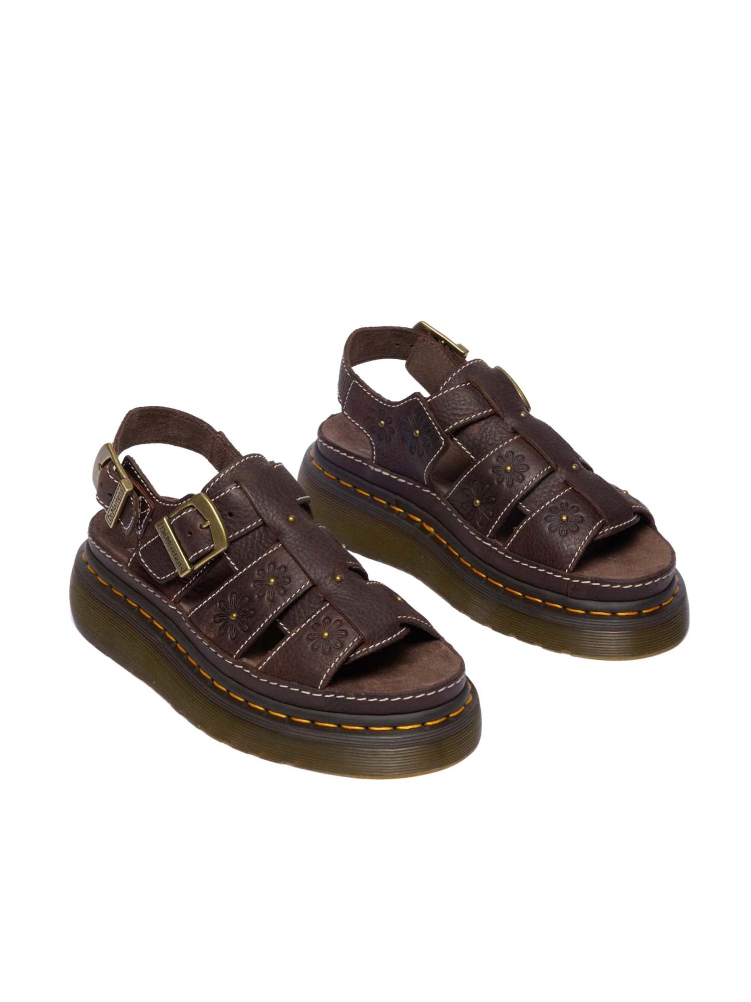 Dr. Martens Sandali aperti Wrenlie con fiori Marrone