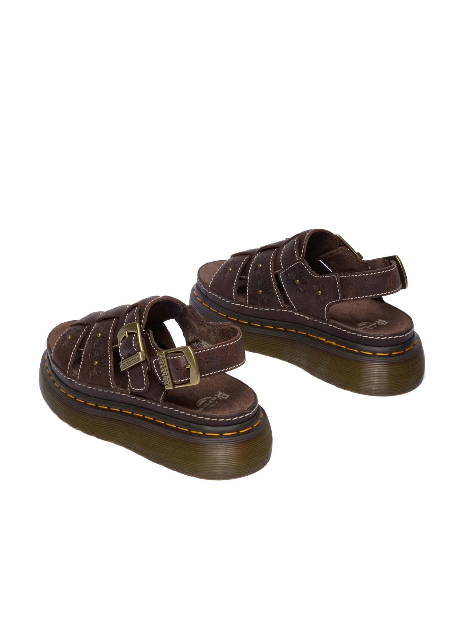 Dr. Martens Sandali aperti Wrenlie con fiori Marrone