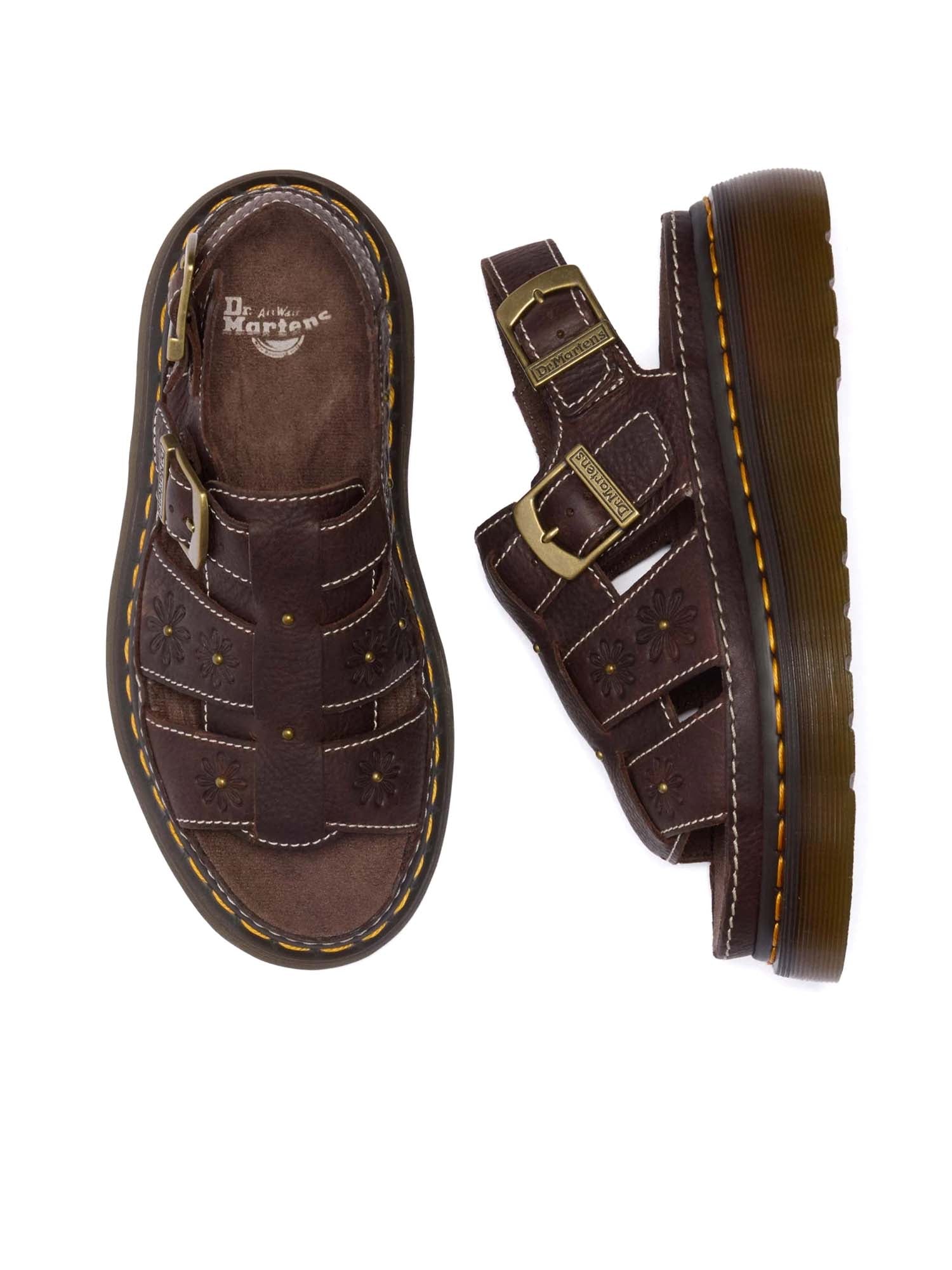 Dr. Martens Sandali aperti Wrenlie con fiori Marrone