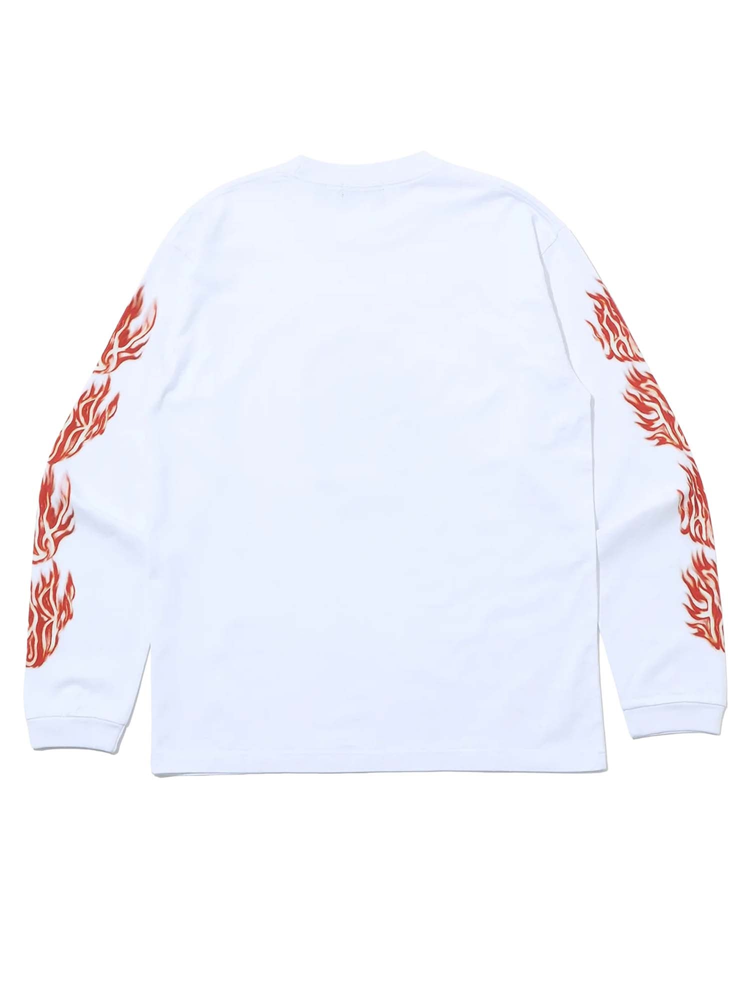 Xlarge T-Shirt Skull In Flames Bianco