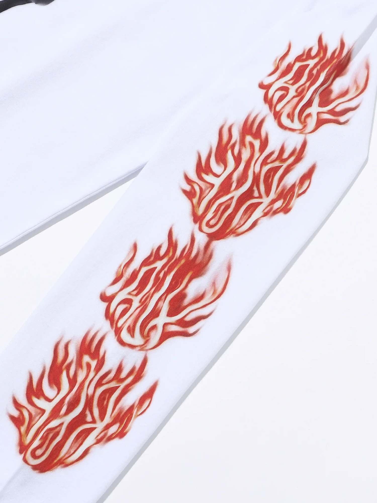 Xlarge T-Shirt Skull In Flames Bianco