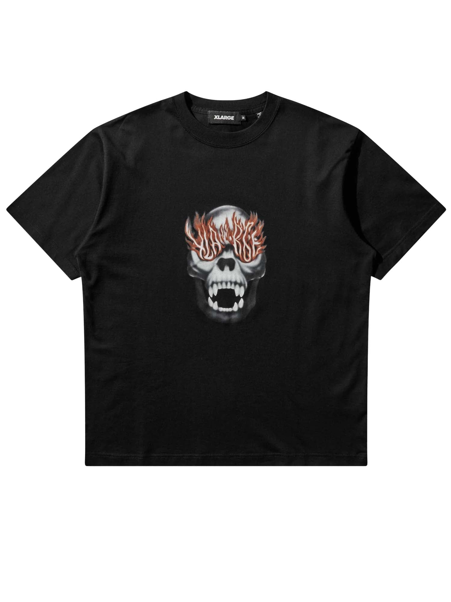 Xlarge T-Shirt Skull In Flames Nero