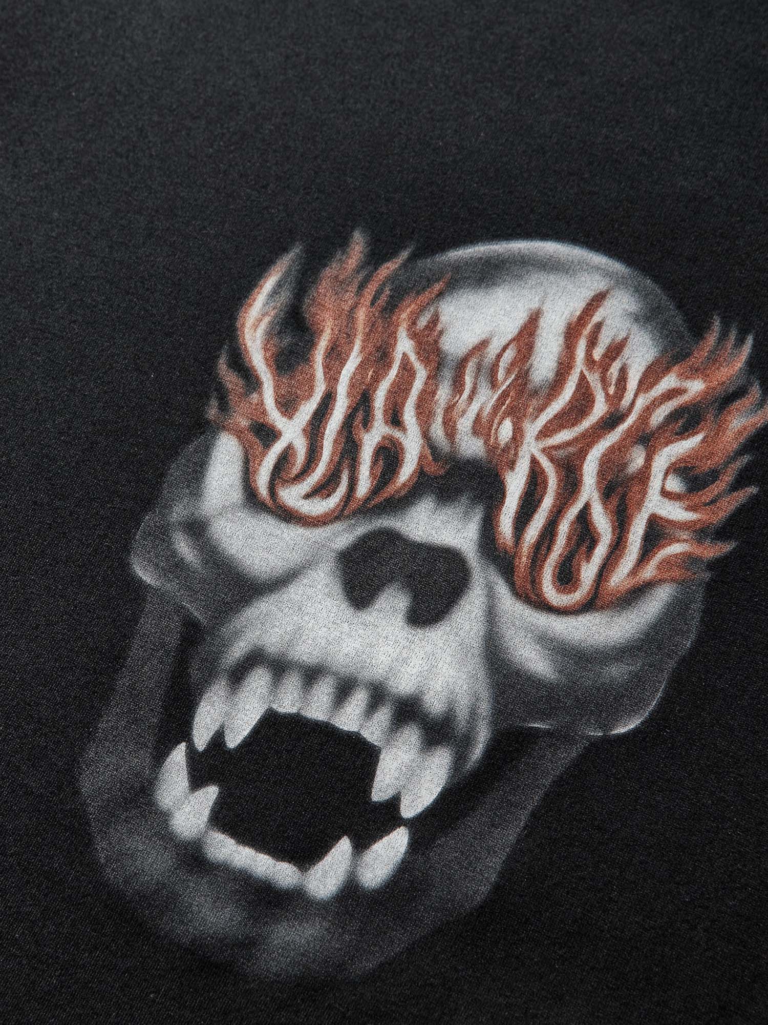 Xlarge T-Shirt Skull In Flames Nero