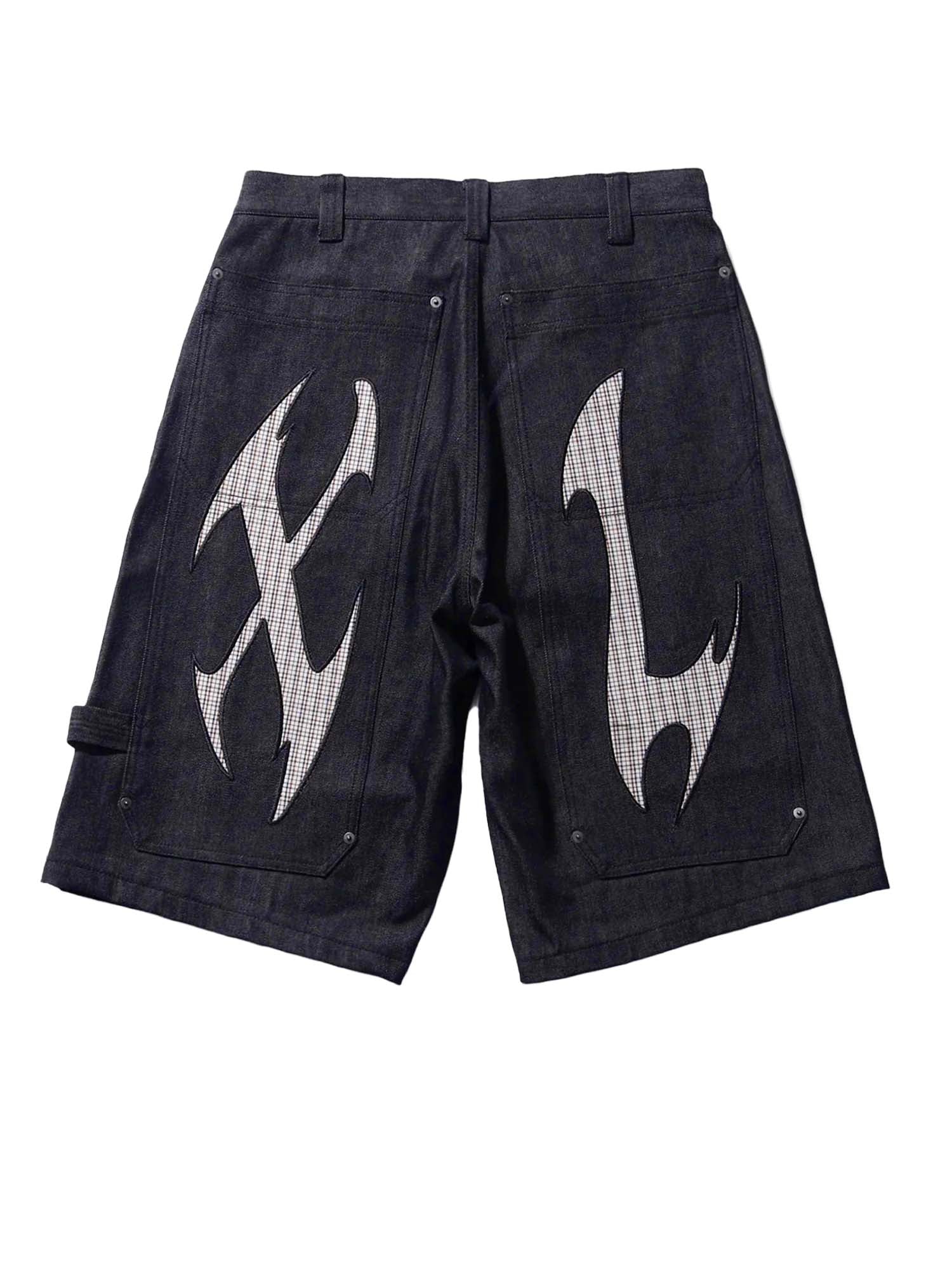 Xlarge Cut Out XL Loose Shorts Blu