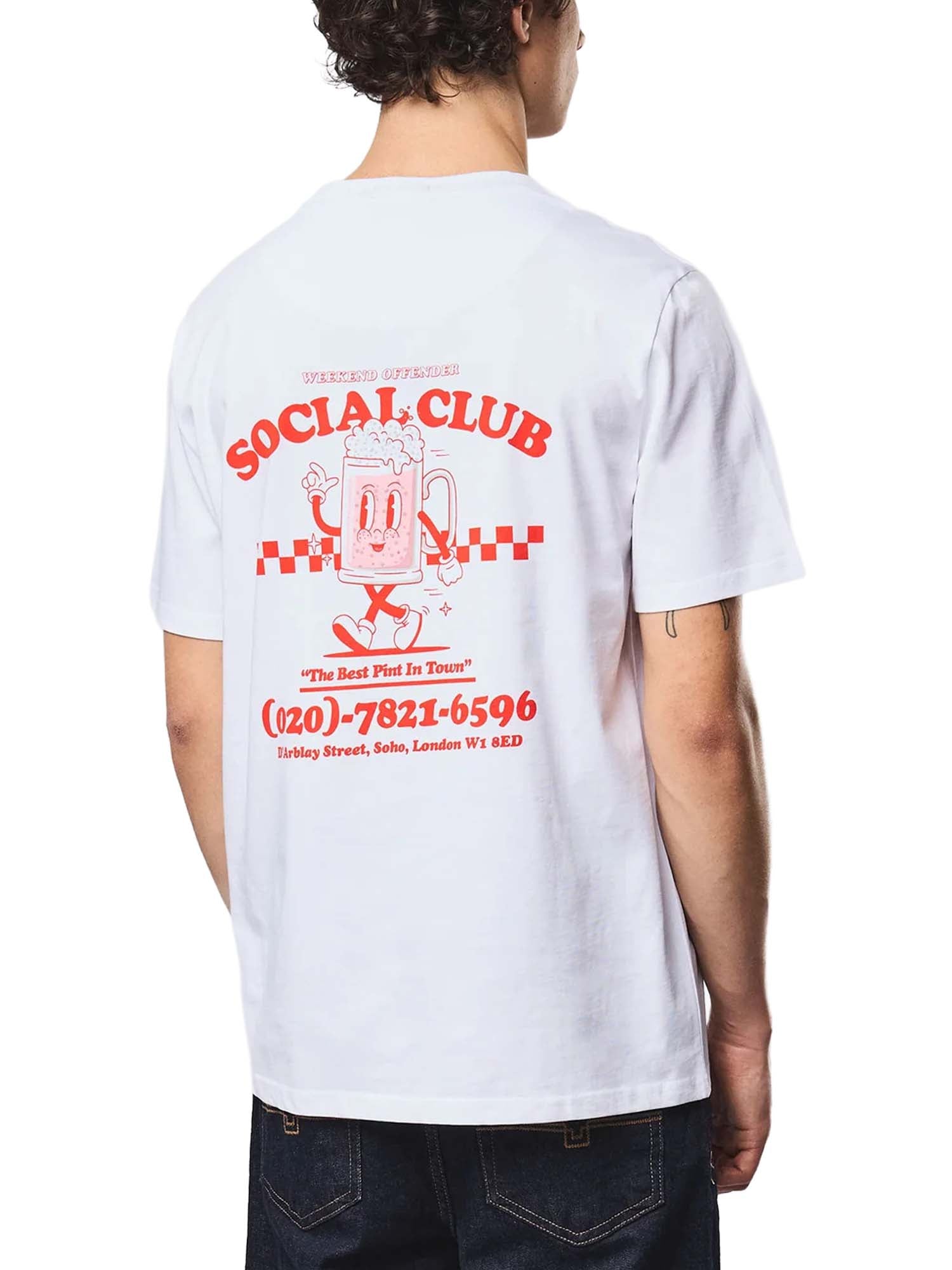 Weekend Offender Maglietta grafica Social Club Bianco