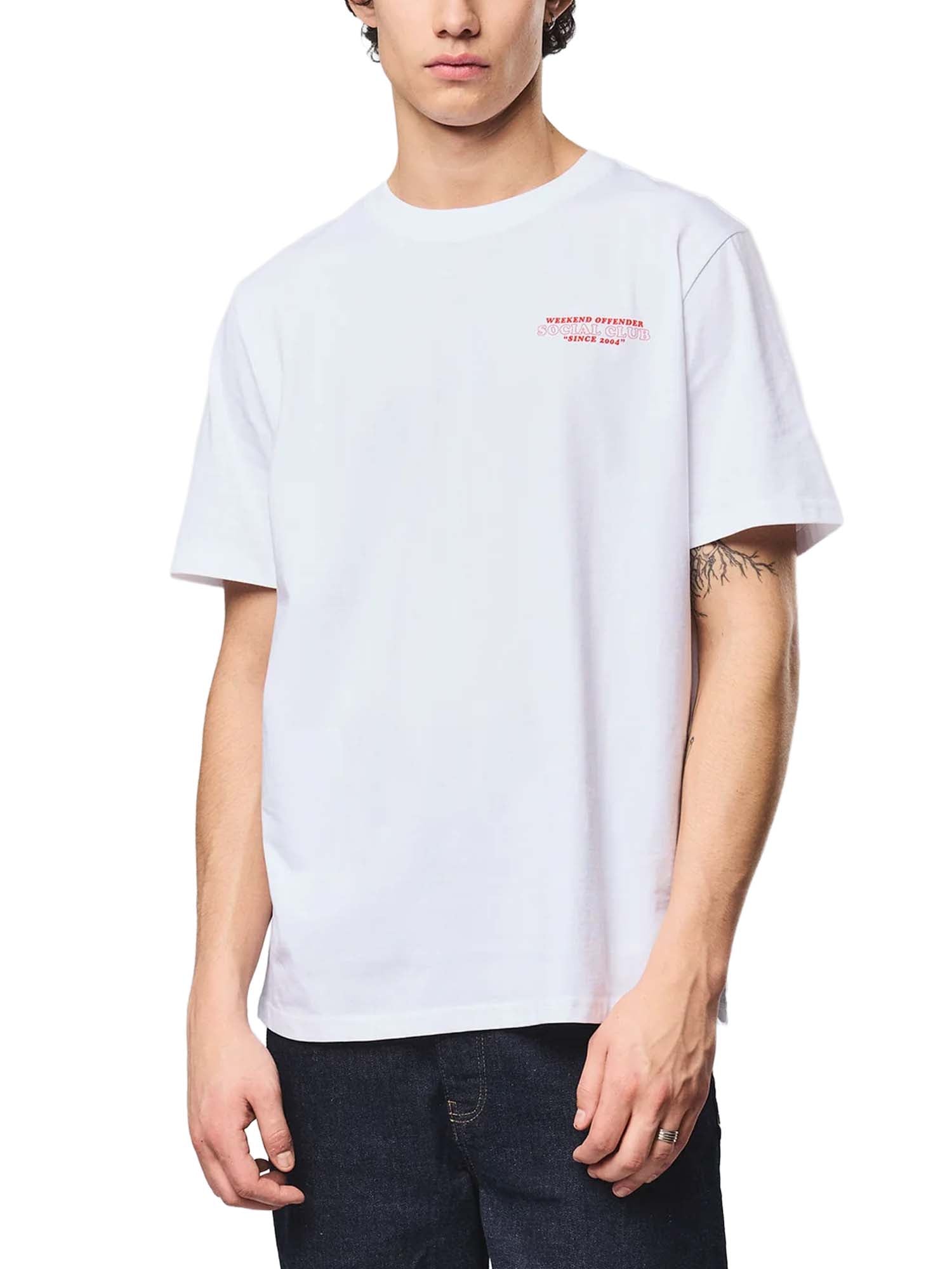 Weekend Offender Maglietta grafica Social Club Bianco