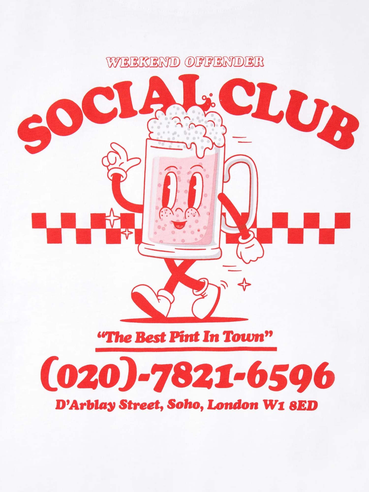 Weekend Offender Maglietta grafica Social Club Bianco