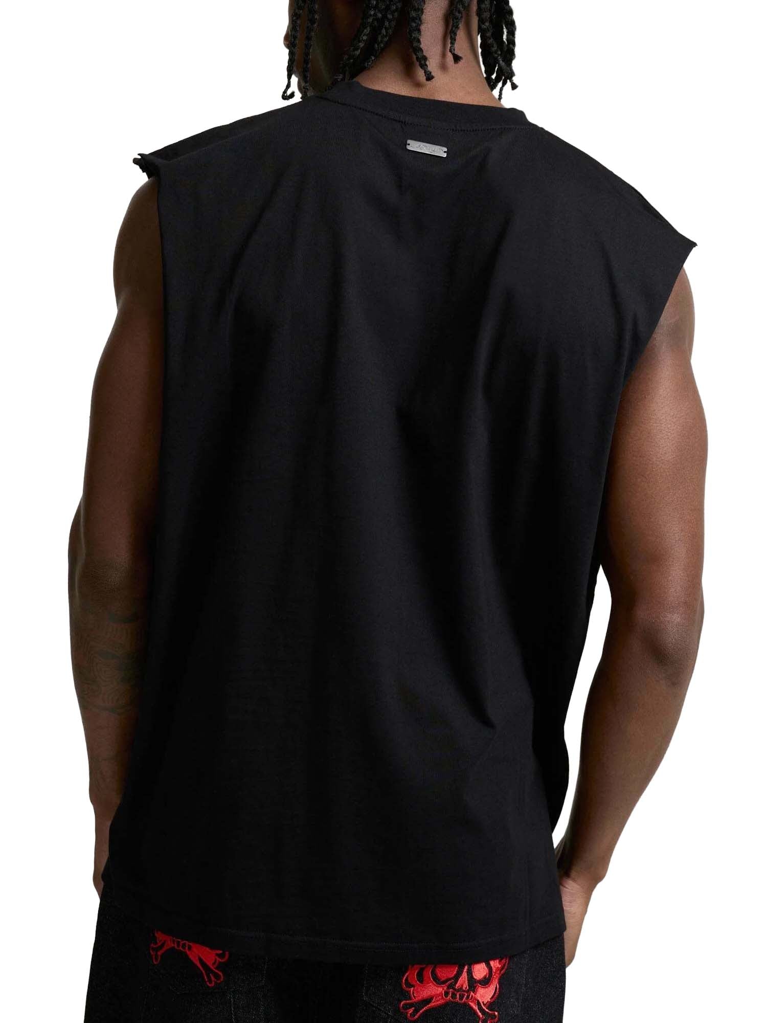 Ed Hardy Flying Dragon Graphic Sleeveless T-Shirt Nero