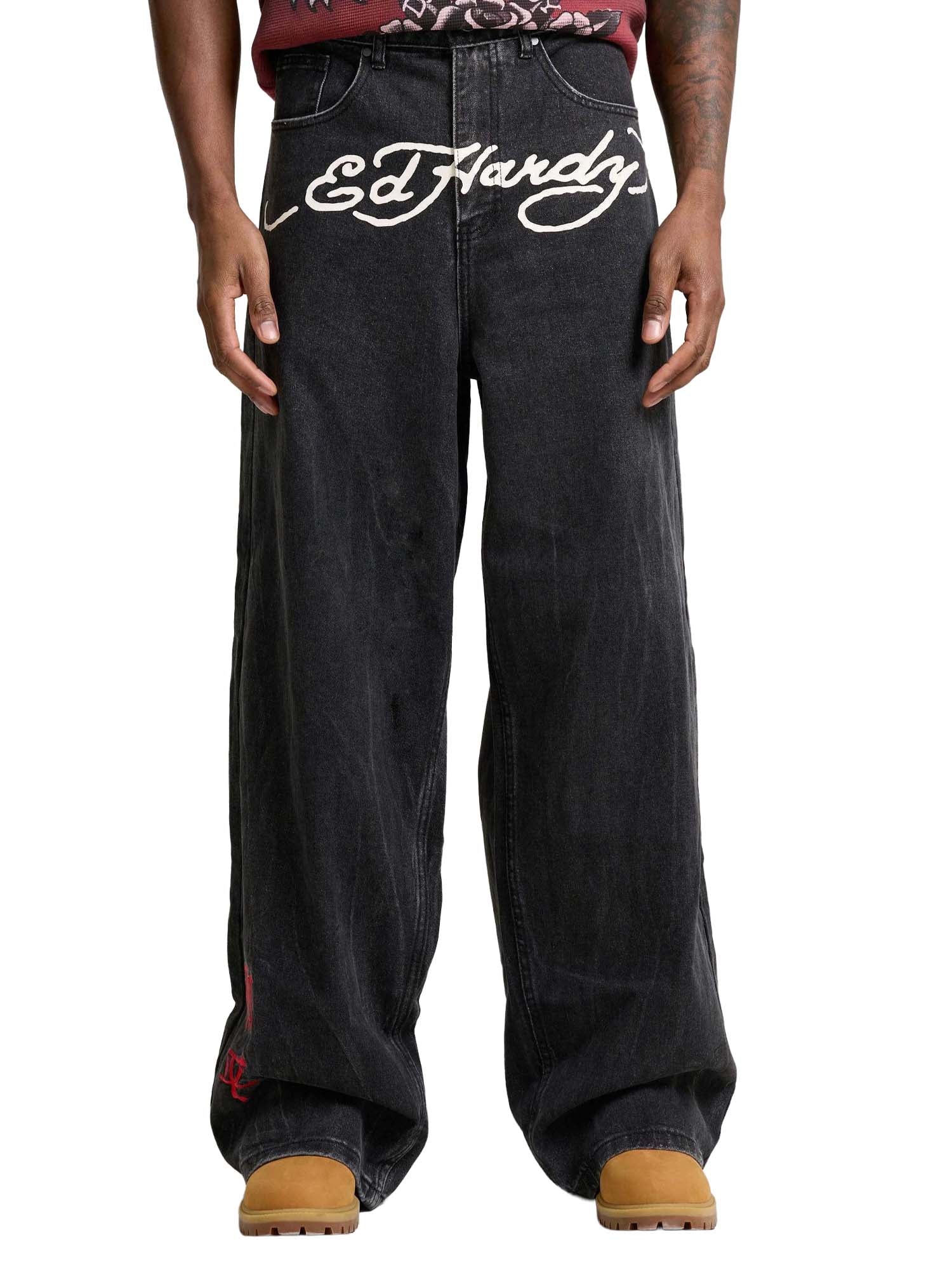 Ed Hardy Jeans Embroidered City Tiger Xxtra Nero