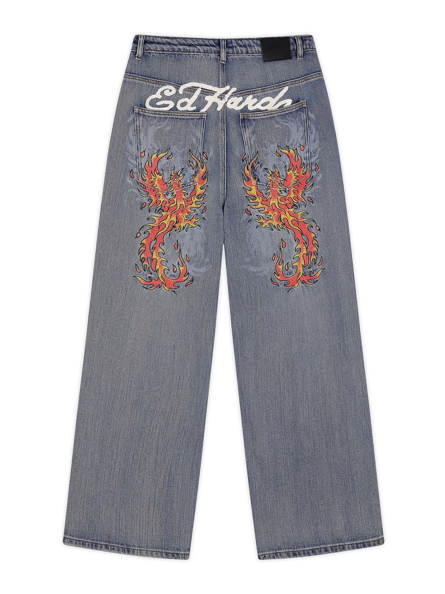 Ed Hardy Jeans Embroidered Angel Xxtra Fit Blu
