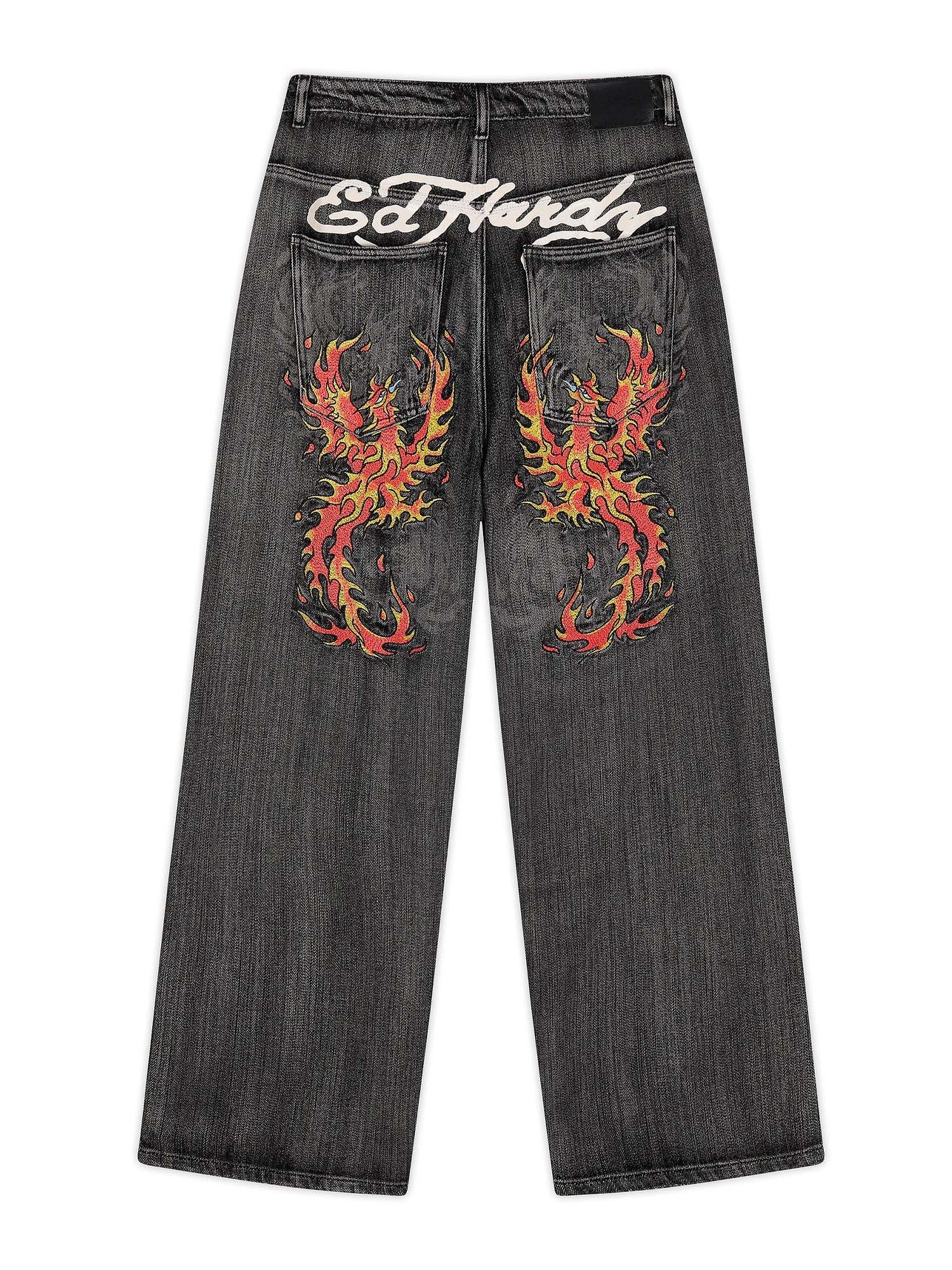 Ed Hardy Jeans Embroidered Angel Xxtra Fit Nero